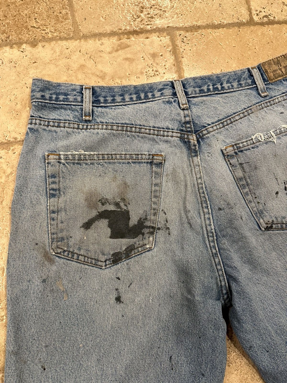 Kirkland Signature × Vintage Vintage Kirkland Distressed Blowout Painter Blue Denim Jeans Size US 36 / EU 52 - 13 Thumbnail