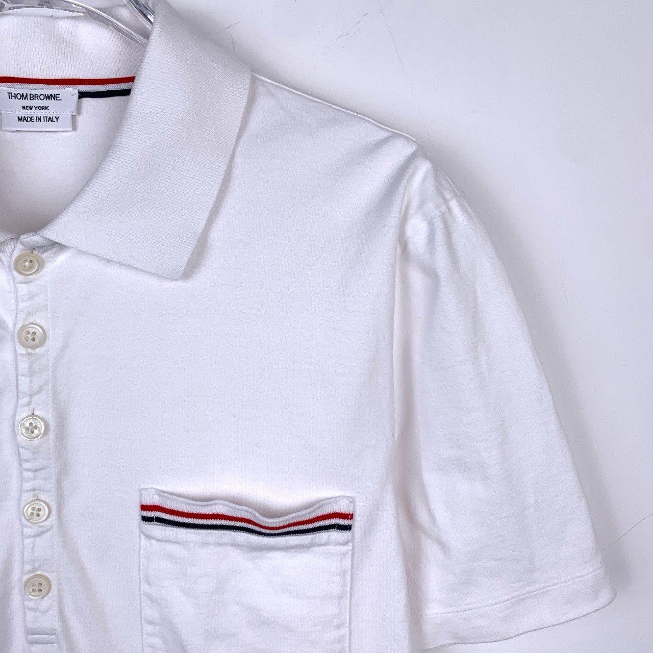 Thom Browne Thom Browne Pocket Stripe Design Cotton Polo Shirt Size US S / EU 44-46 / 1 - 3 Thumbnail