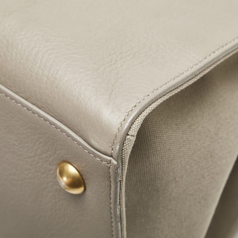 Saint Laurent Paris Saint Laurent Leather Canvas Muse Two Shoulder Bag Gray Size ONE SIZE - 13 Thumbnail