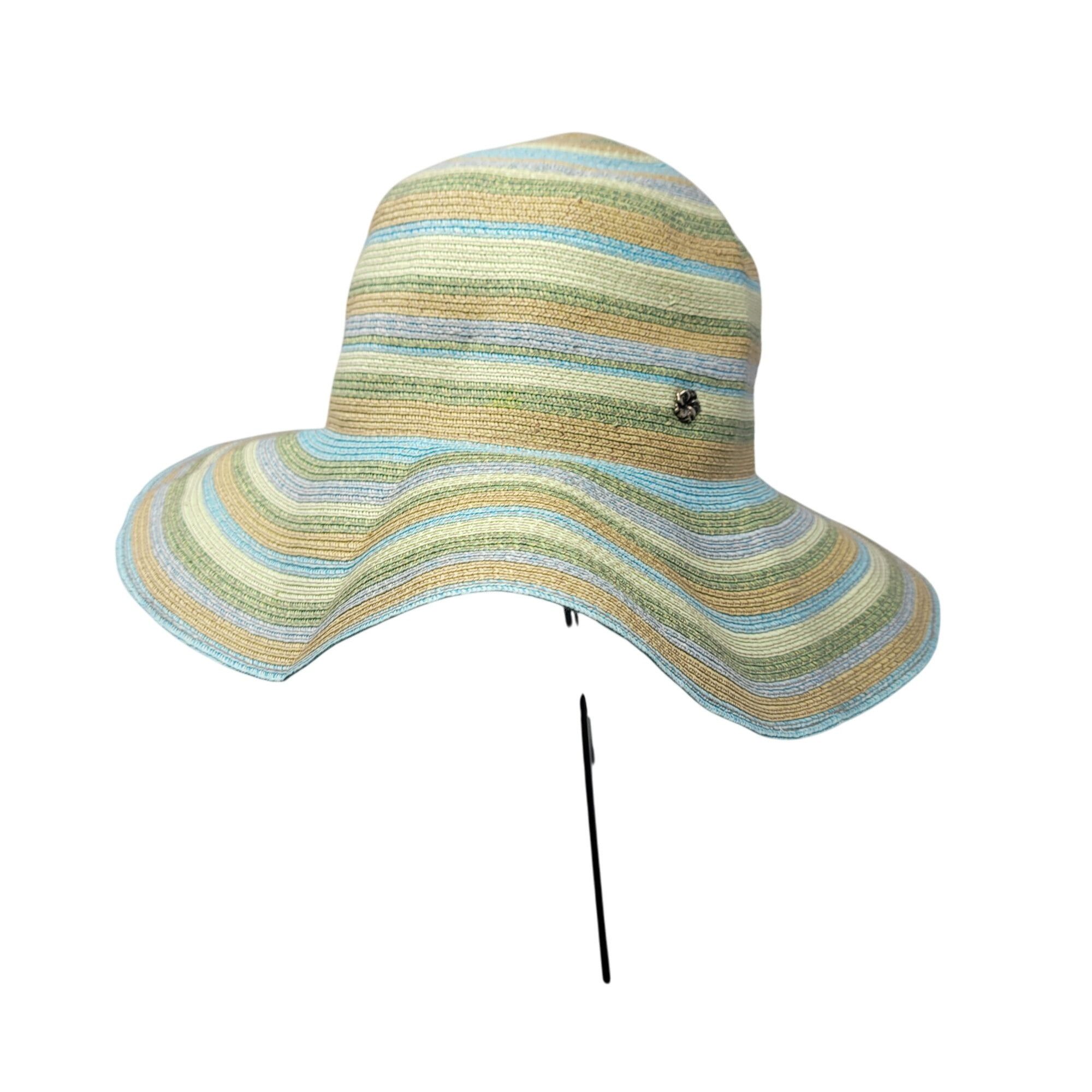 Other Flora Bella Pastel Floppy Wide Brim Straw Beach Sun Hat Blue Size ONE SIZE - 1 Thumbnail