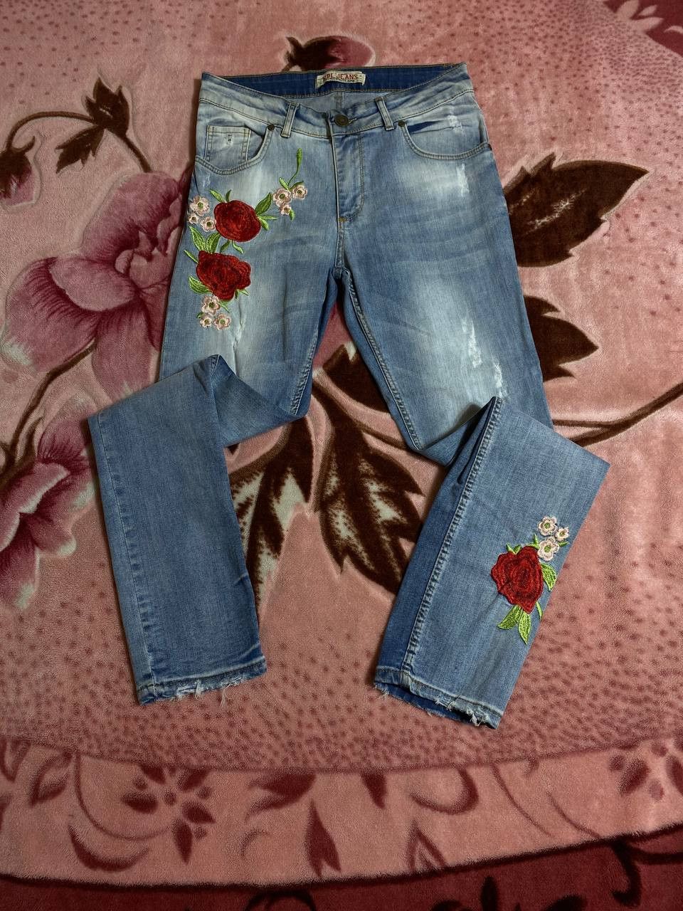 Vintage Vintage jeans flowers print crazy skinny pants Size US 28 / EU 44 - 16 Thumbnail