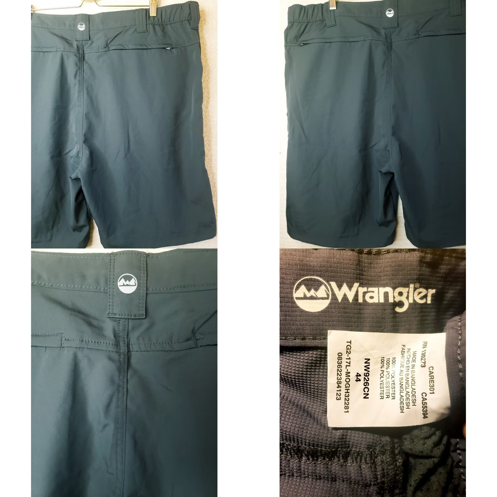 Wrangler Wrangler Outdoor Polyester Hiking Shorts Dark Gray Elastic Waist Men's 44 New without Tags! Size US 44 / EU 60 - 8 Thumbnail