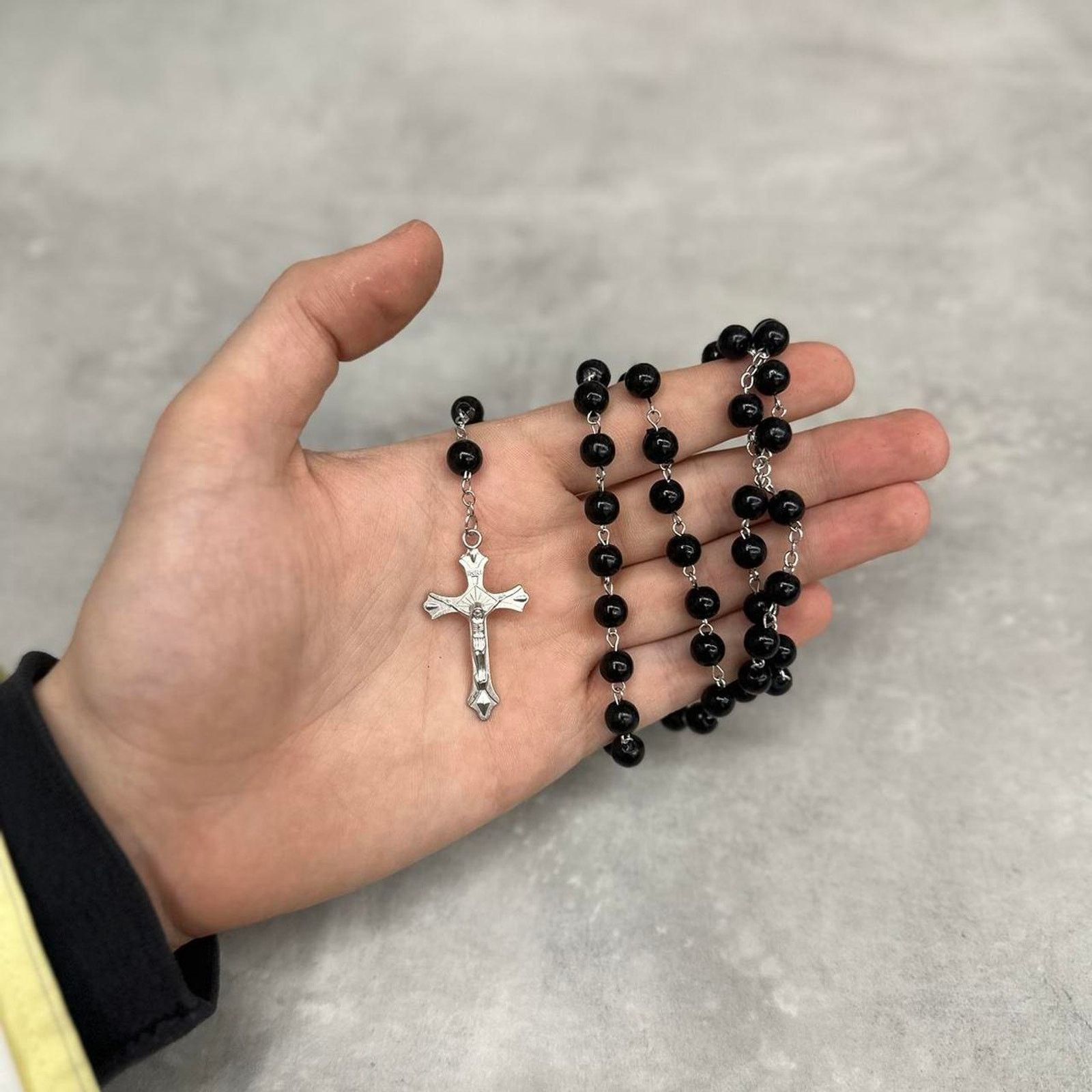Other Rosary black and silver beaded MENS2 Size ONE SIZE - 2 Thumbnail