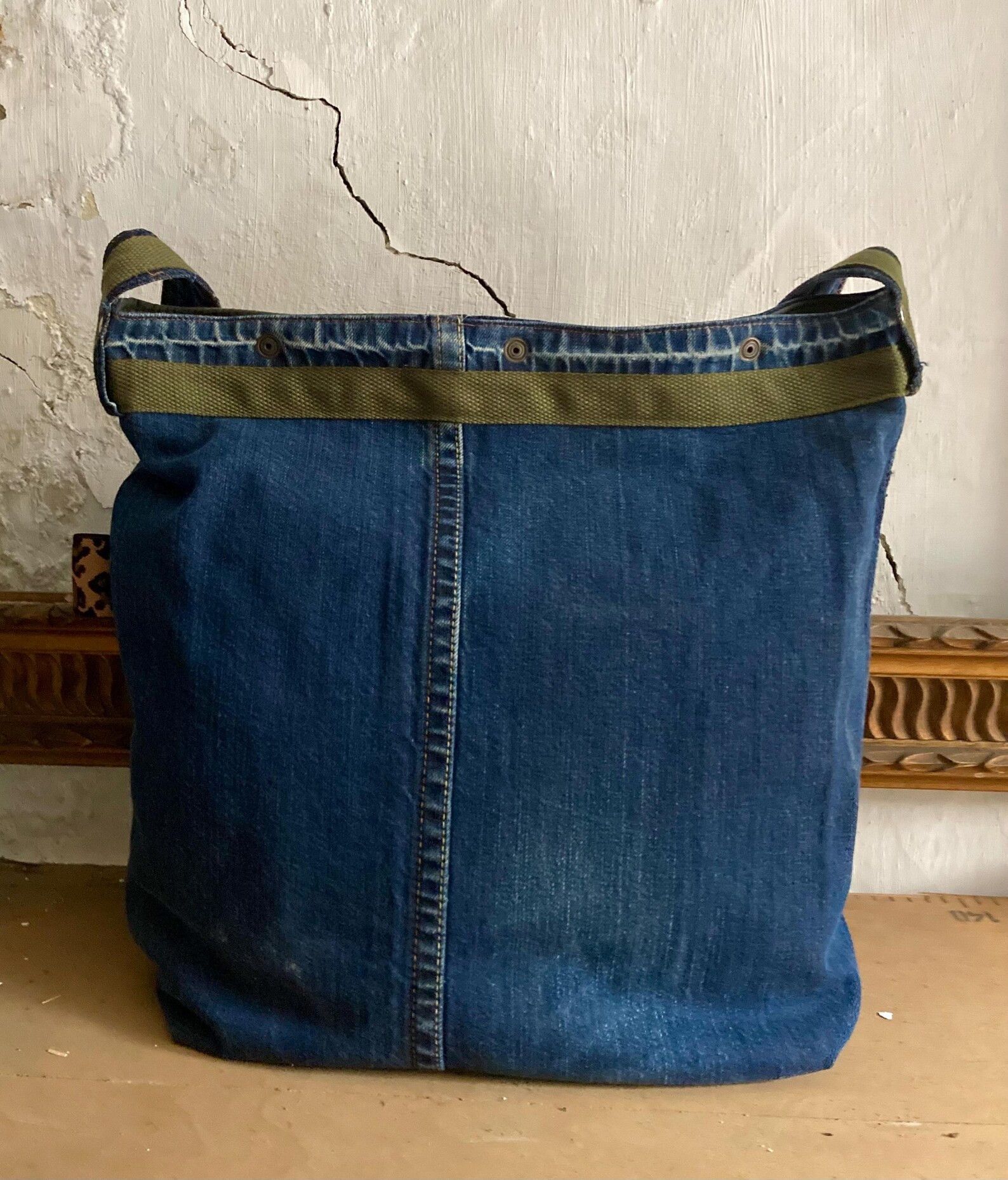 Sunflower upcycled Levis tote bag Size ONE SIZE - 7 Thumbnail