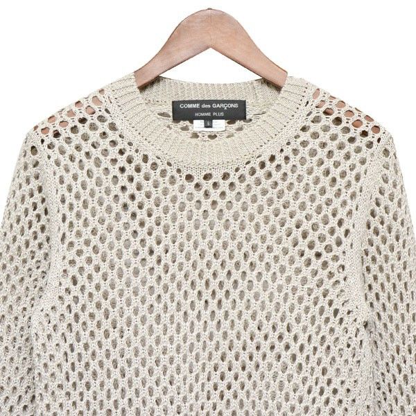 Comme des Garcons Homme Plus Sweater Mesh Knit Linen Size US S / EU 44-46 / 1 - 3 Thumbnail