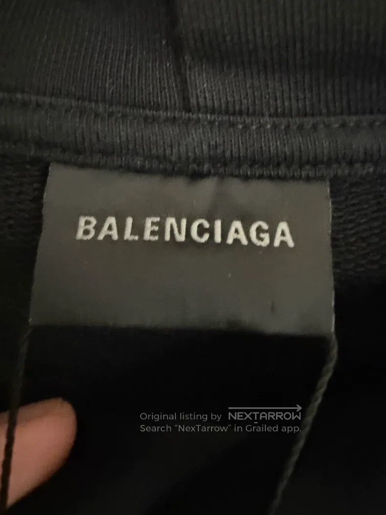 Balenciaga Balenciaga Black Fuzzy Logo Hoodie Size US S / EU 44-46 / 1 - 3 Thumbnail