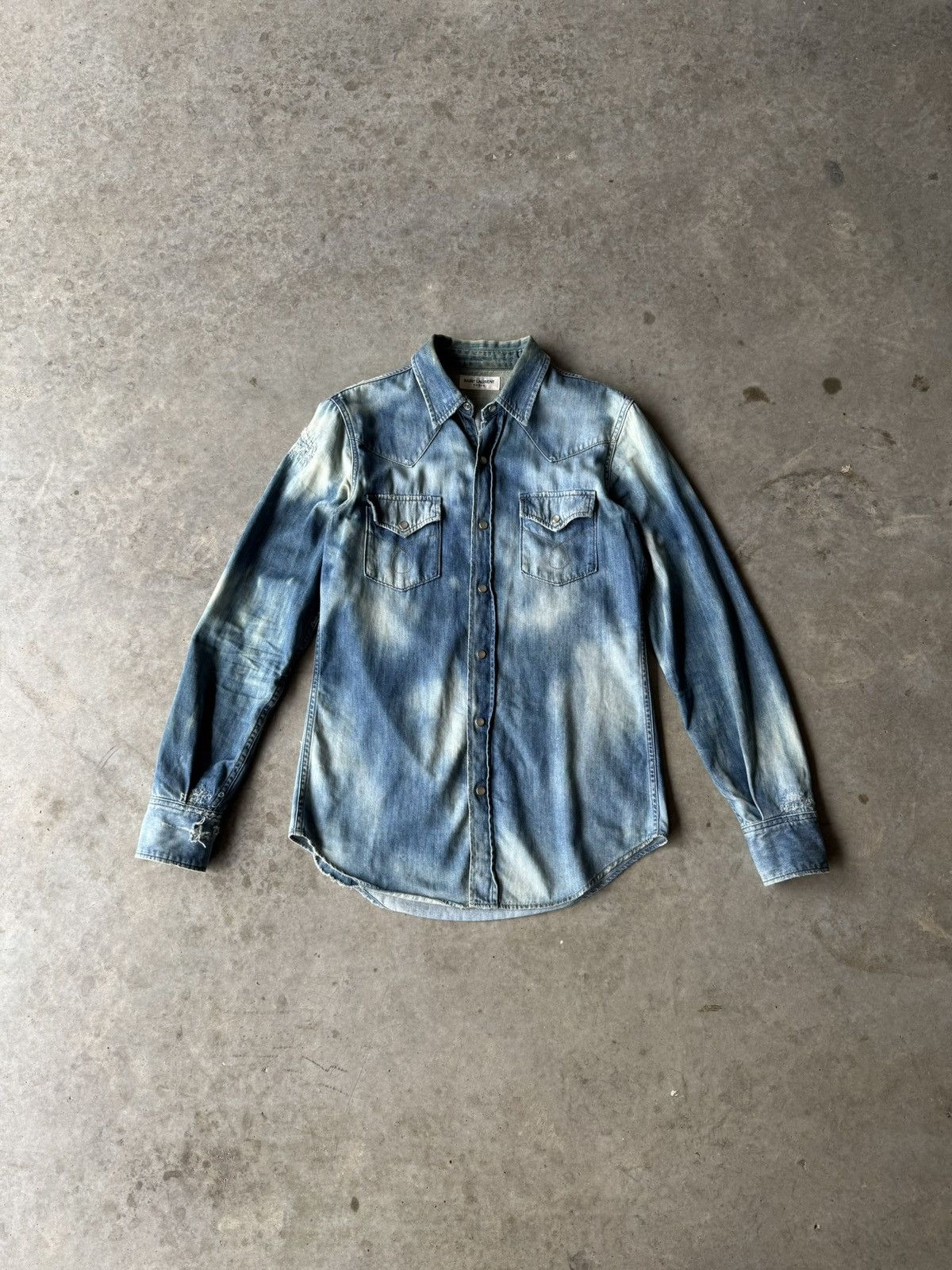 Saint Laurent Paris Saint Laurent Paris SS17 Bleached & Distressed Western Shirt Size US XS / EU 42 / 0 - 1 Thumbnail