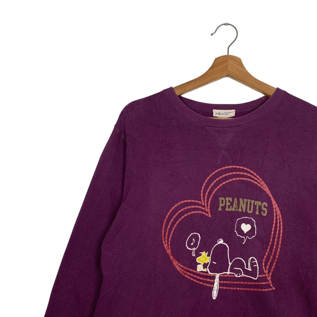 Peanuts PEANUTS SNOOPY Love Graphics Purple Sweatshirt #3540-C162 Size US L / EU 52-54 / 3 - 3 Thumbnail