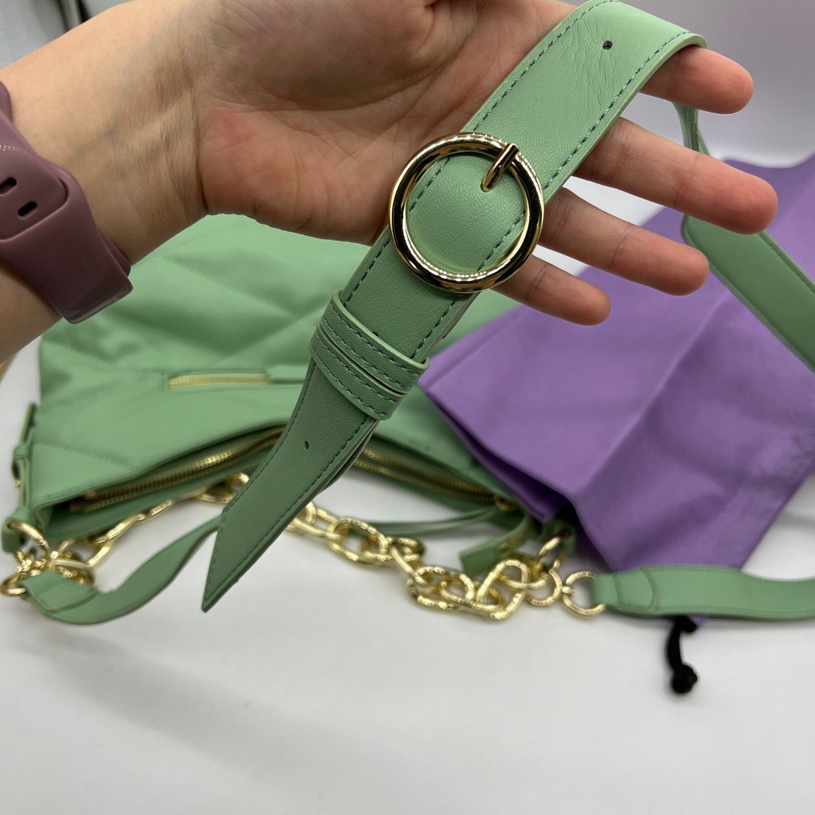 Other House of Want Convertible RFID Hobo Bag Green Fig Size ONE SIZE - 17 Thumbnail
