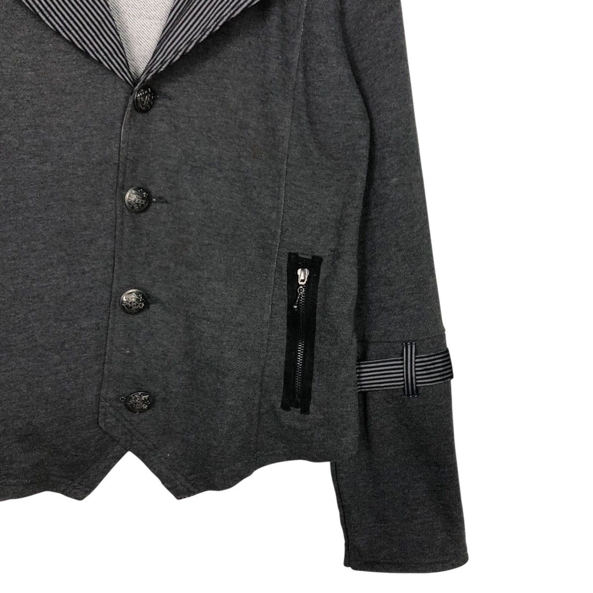 Hysteric Glamour 📌Cropped Biker Jacket Double Collar Algonquins Rich Grey Size US M / EU 48-50 / 2 - 6 Thumbnail