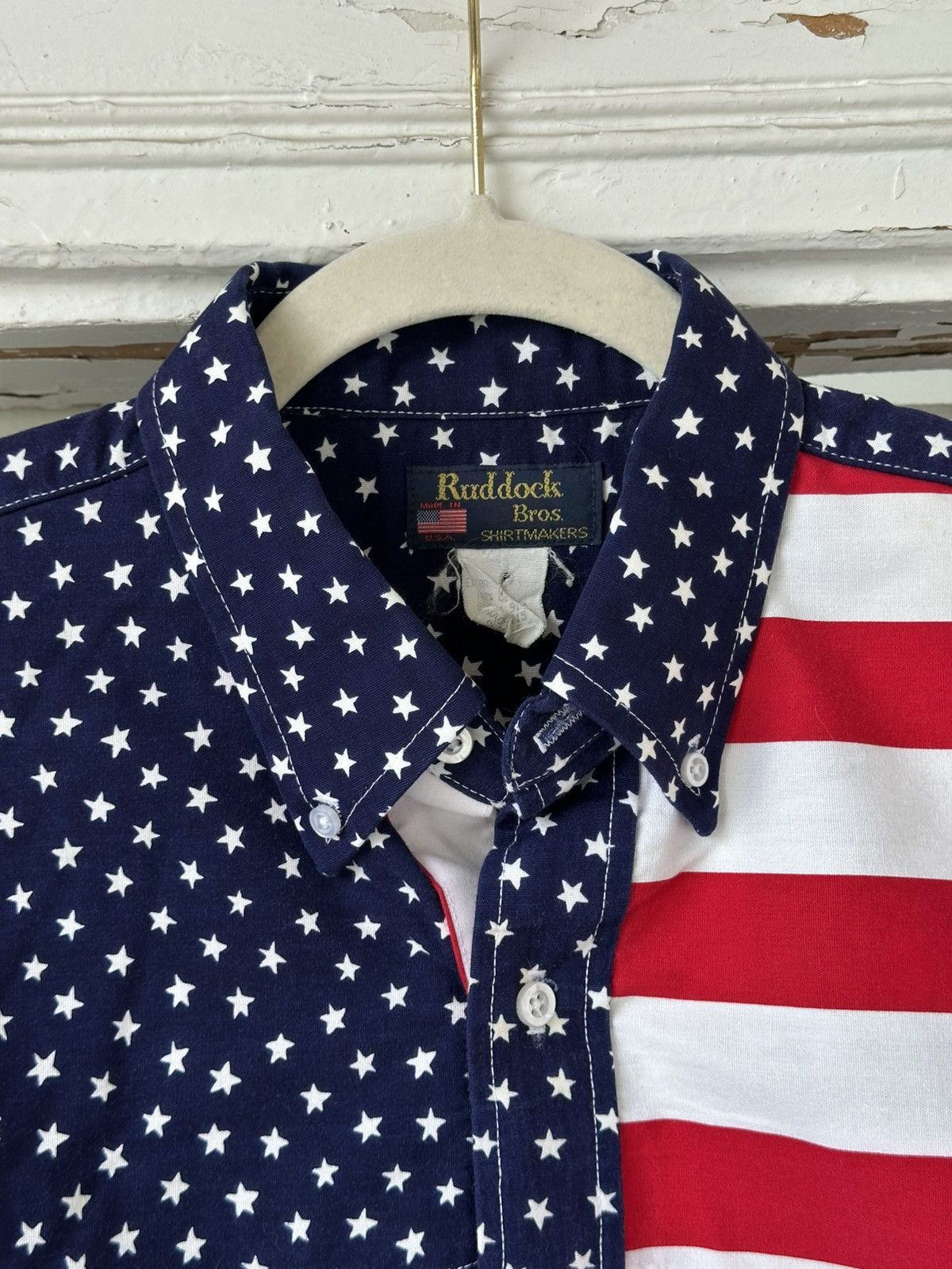 Ruddock Shirts × Vintage Vintage Ruddock Bros US Flag Shirt Size US M / EU 48-50 / 2 - 4 Thumbnail