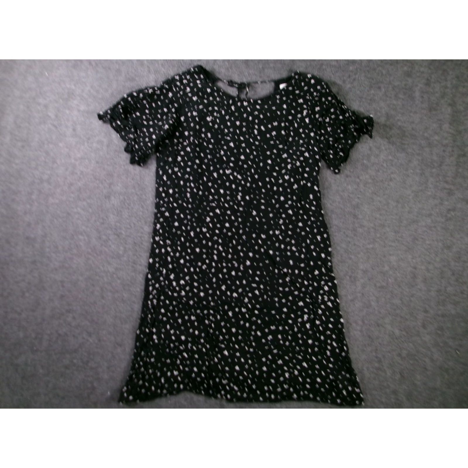 Anthropologie VINTAGE Cloth & Stone Dress Womens PXS Black White Print Tie Back Keyhole Size XS / US 0-2 / IT 36-38 - 2 Thumbnail