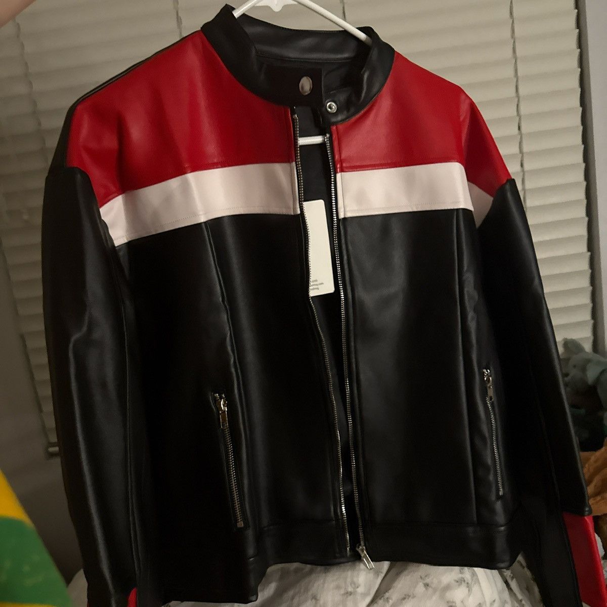 Other Red/White/Black Faux Leather Jacket Size M / US 6-8 / IT 42-44 - 3 Thumbnail