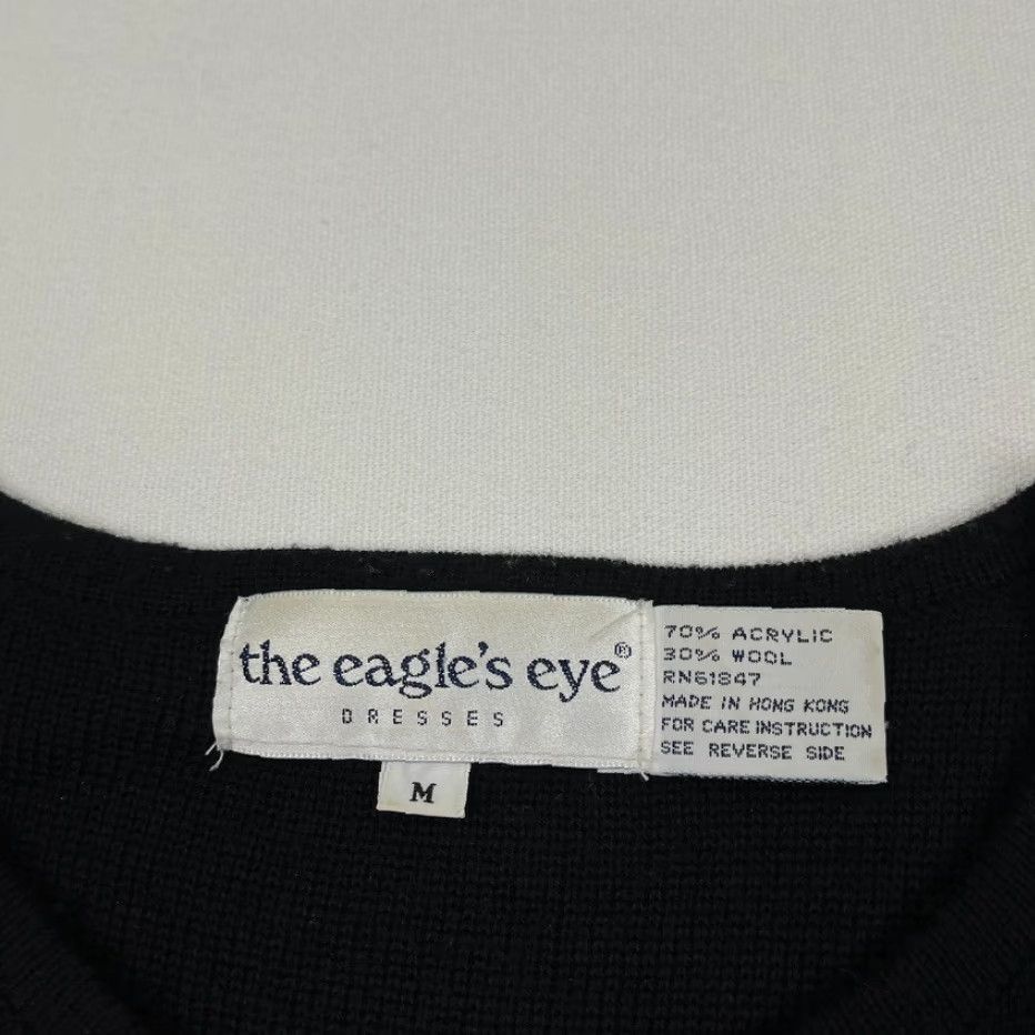 Vintage VINTAGE Eagles Eye Cardigan Womens M Black Wool Heart Crown Patch Academia Prep 90s Size M / US 6-8 / IT 42-44 - 3 Thumbnail