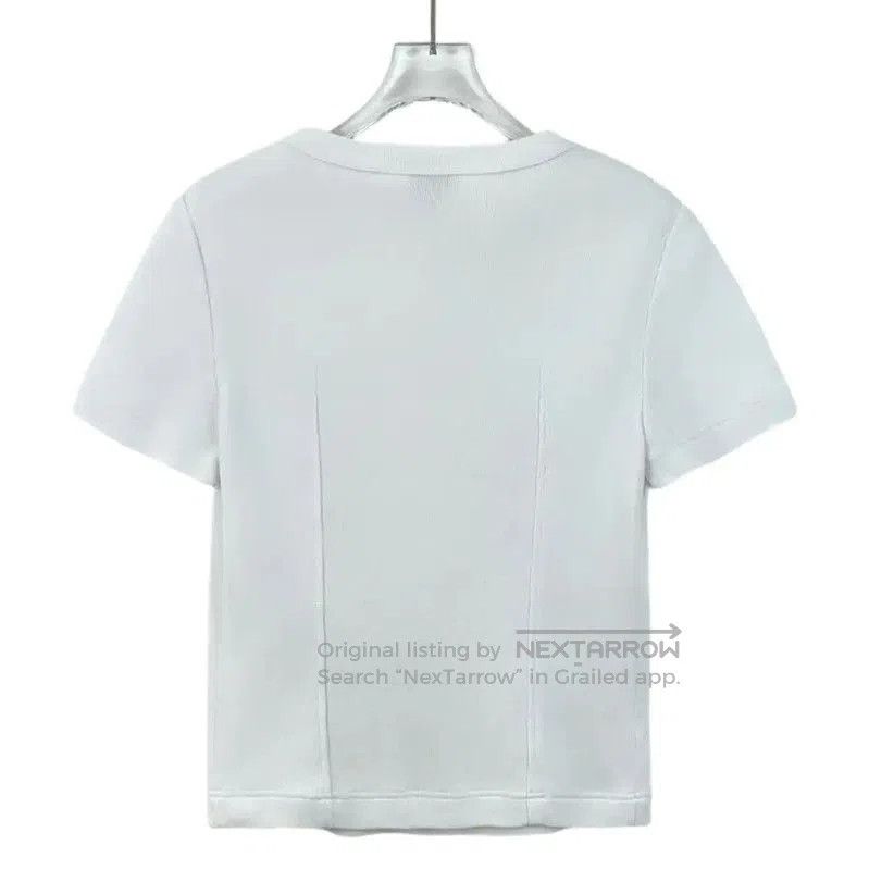 Chanel Chanel White Cotton T-Shirt with Floral Design . Size XXS / US 00 / IT 34 - 2 Thumbnail