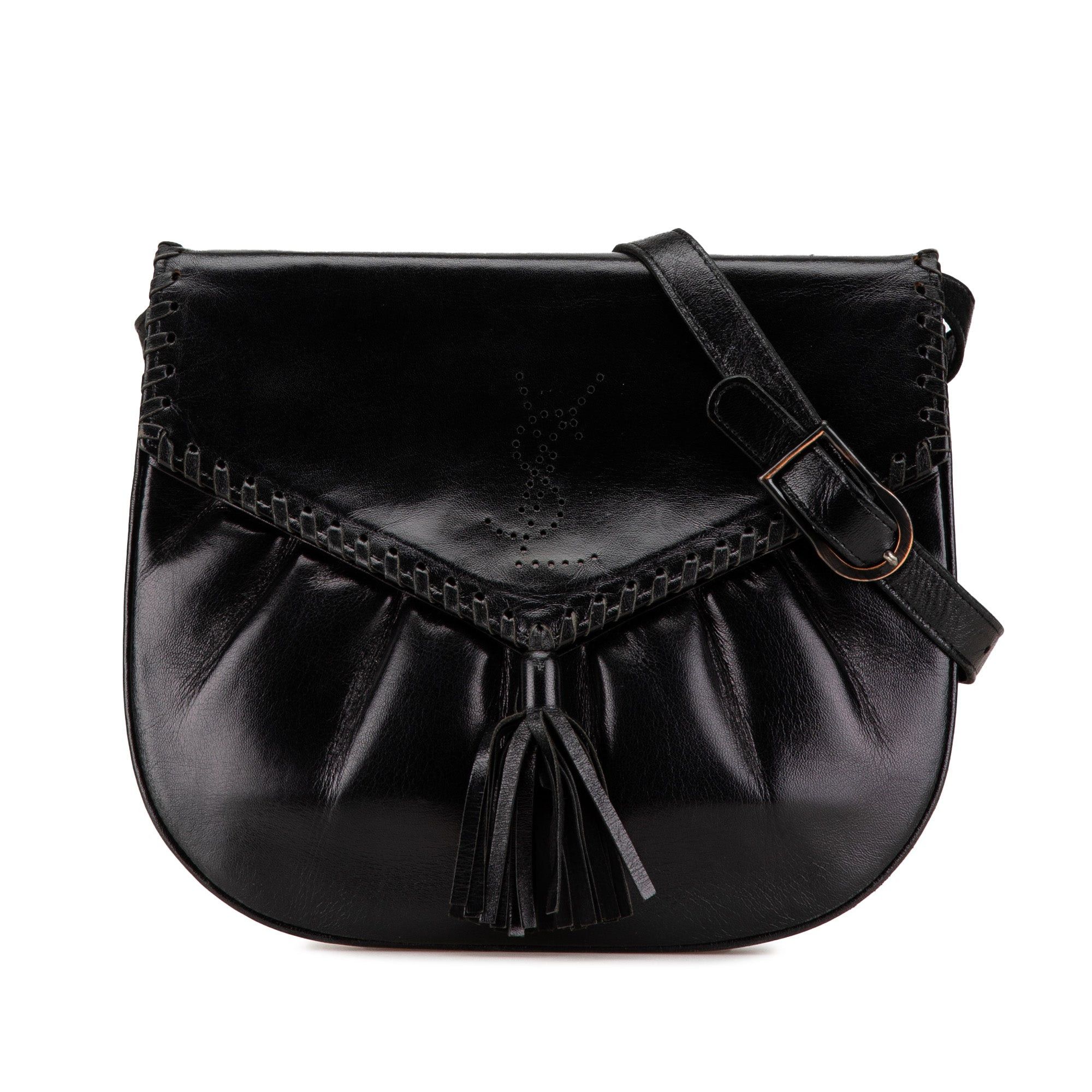 Yves Saint Laurent Yves Saint Laurent Leather Shoulder Bag Black Size ONE SIZE - 1 Thumbnail