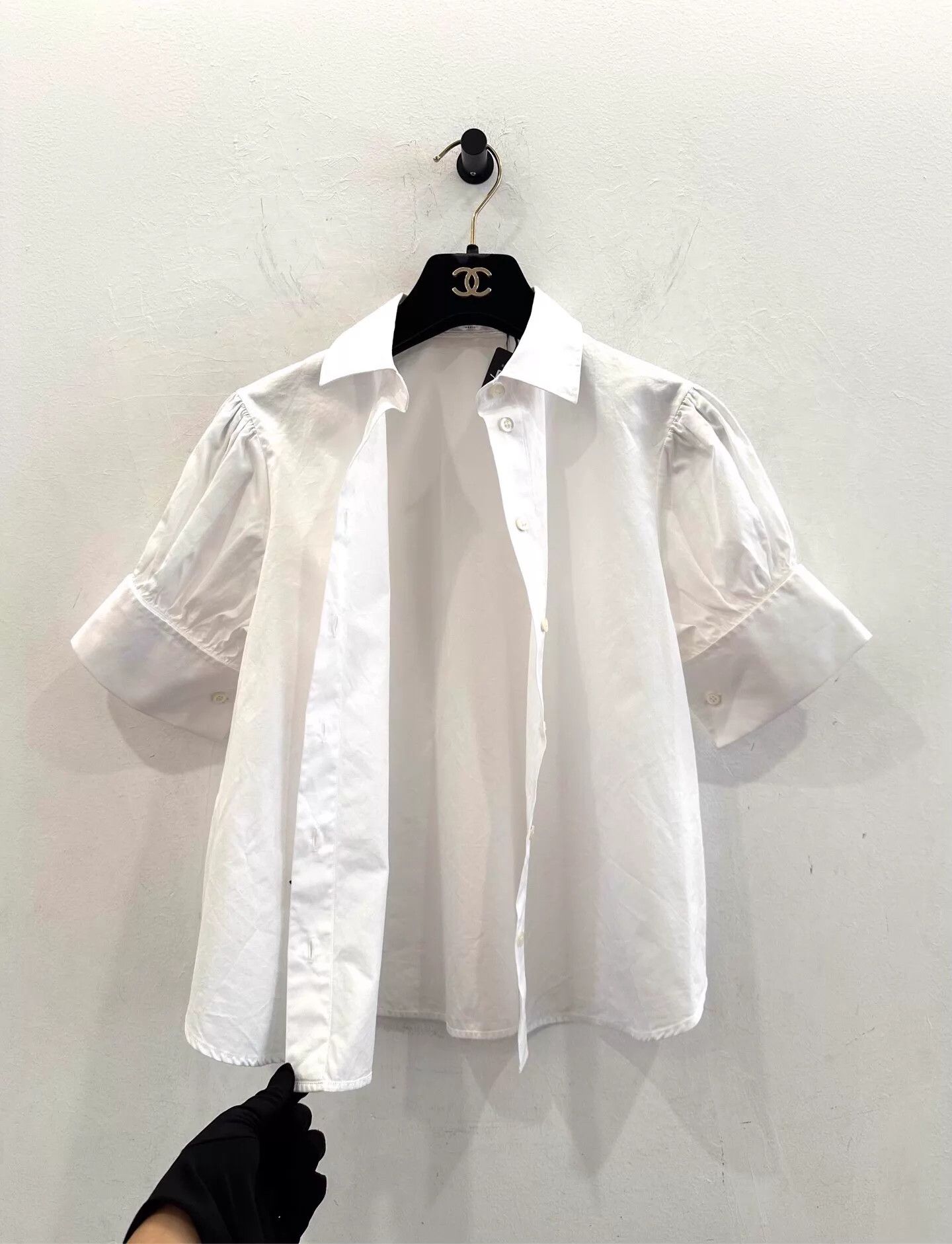 Dior Dior women's white puffed sleeves black bee embroidery shirt Size XXS / US 00 / IT 34 - 4 Thumbnail