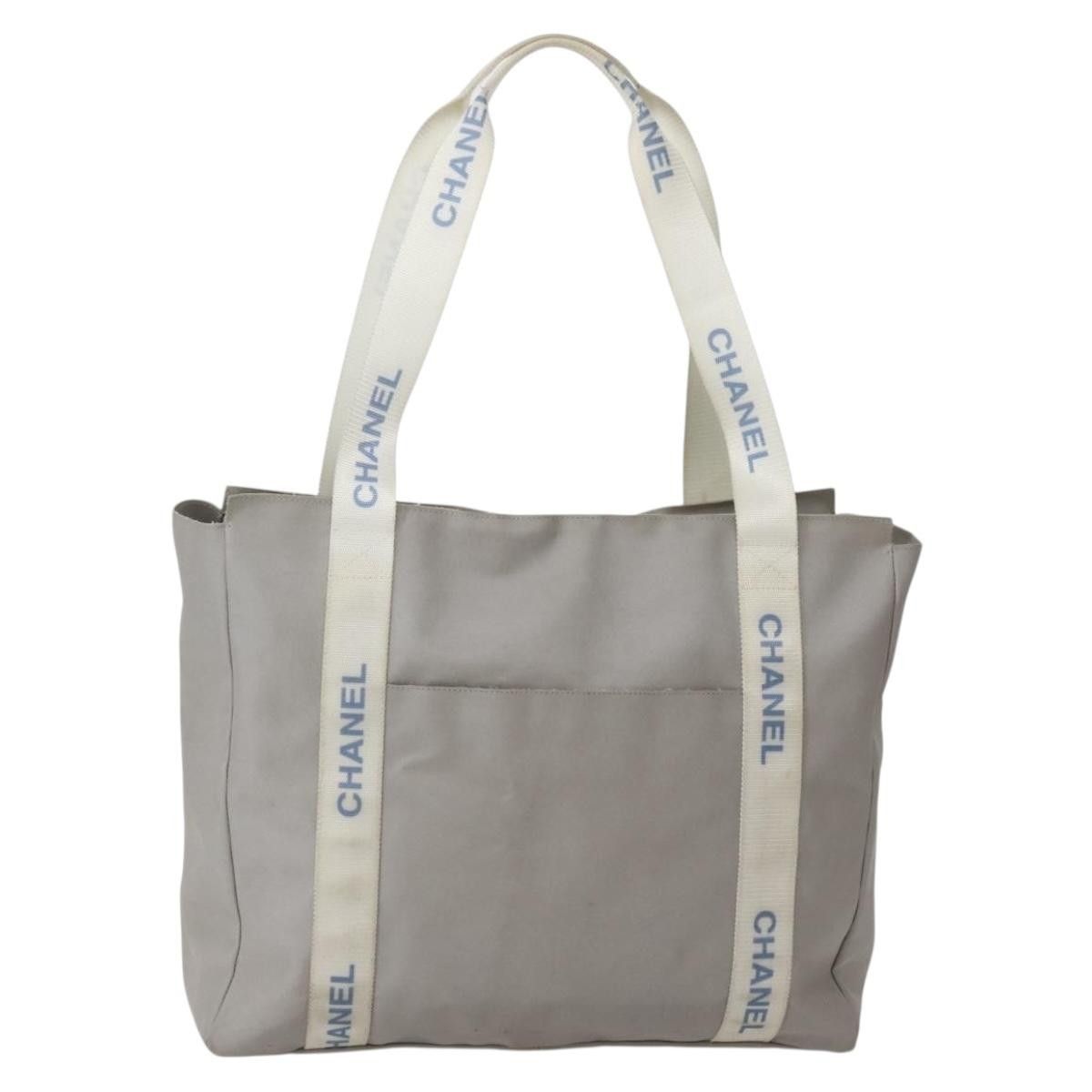 Chanel Chanel Tote Bag Nylon Gray Silver CC Size ONE SIZE - 1 Thumbnail