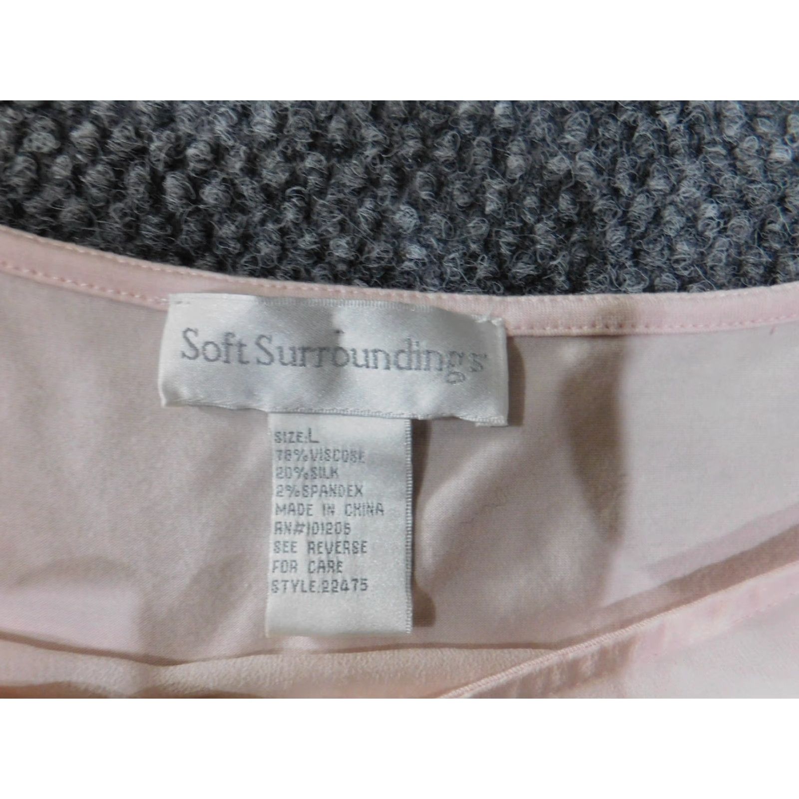Soft Surroundings Soft Surroundings Blouse L Pink Silk Rayon Bell Sleeve Crew Neck Pullover Ruffle Casual Womens Size L / US 10 / IT 46 - 5 Thumbnail