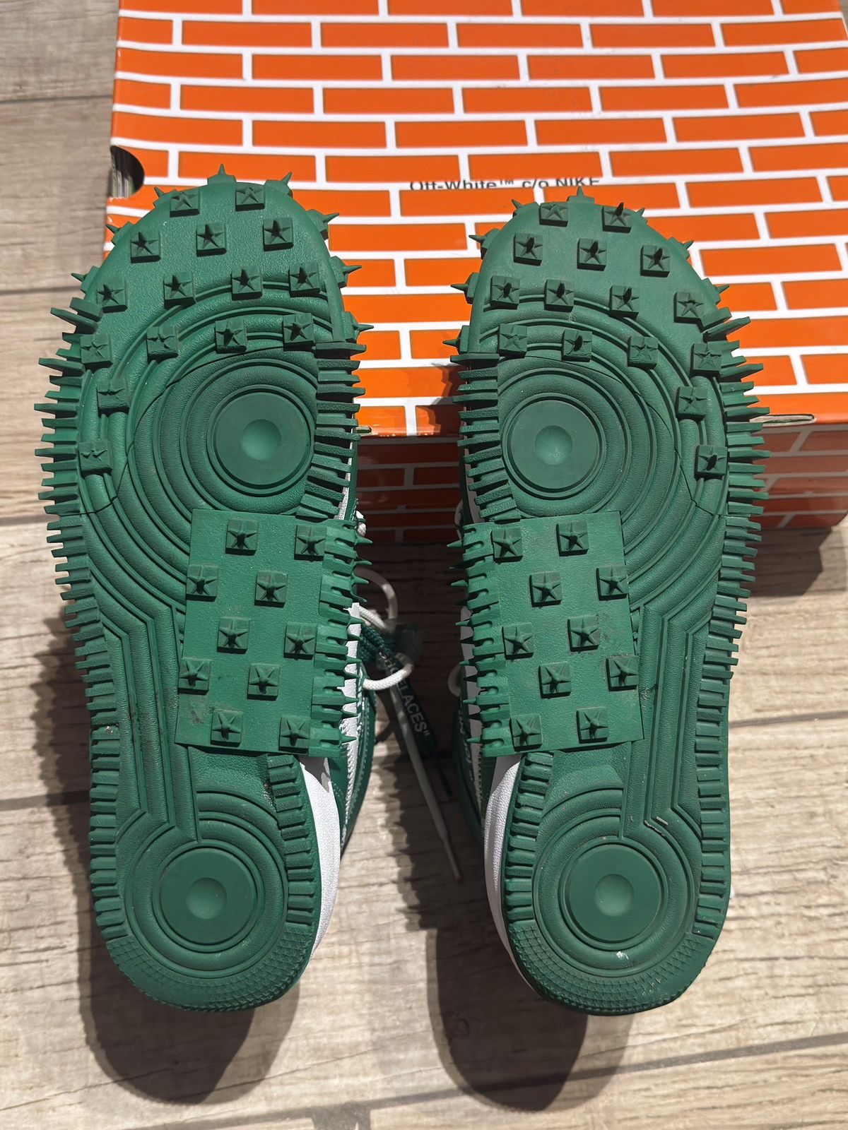 Nike × Off-White Nike Air Force 1 Mid (Off-White Pine Green) Size US 12 / EU 45 - 3 Thumbnail
