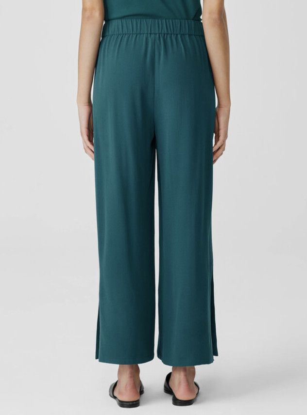 Eileen Fisher Eileen Fisher Silk Georgette Crepe Pant w/ Slits Agean 2X Size 36" / US 14 / IT 50 - 2 Thumbnail