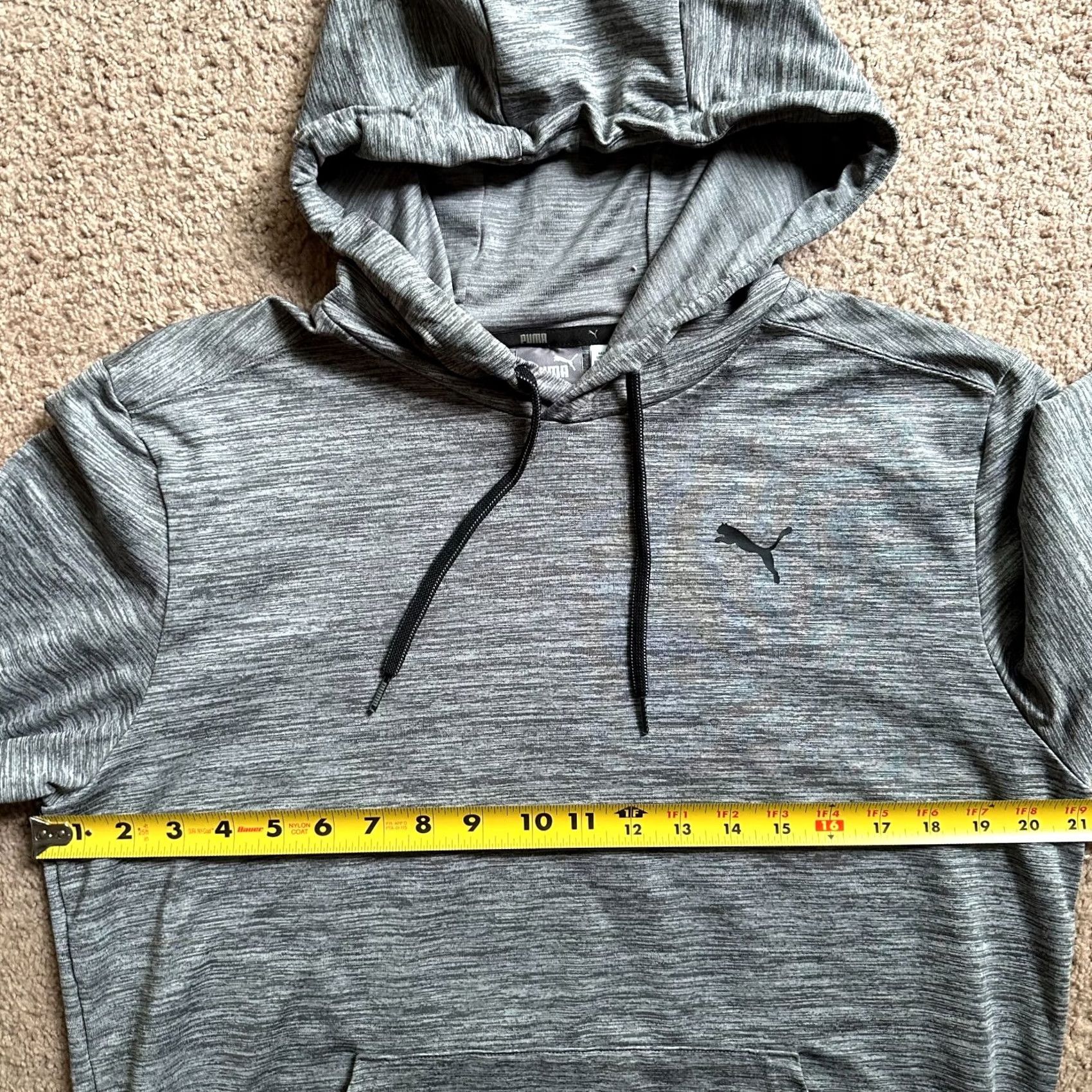 Puma Puma Hoodie Mens Medium Grey Pullover Sweatshirt Long Sleeve Pocket Size US M / EU 48-50 / 2 - 6 Thumbnail