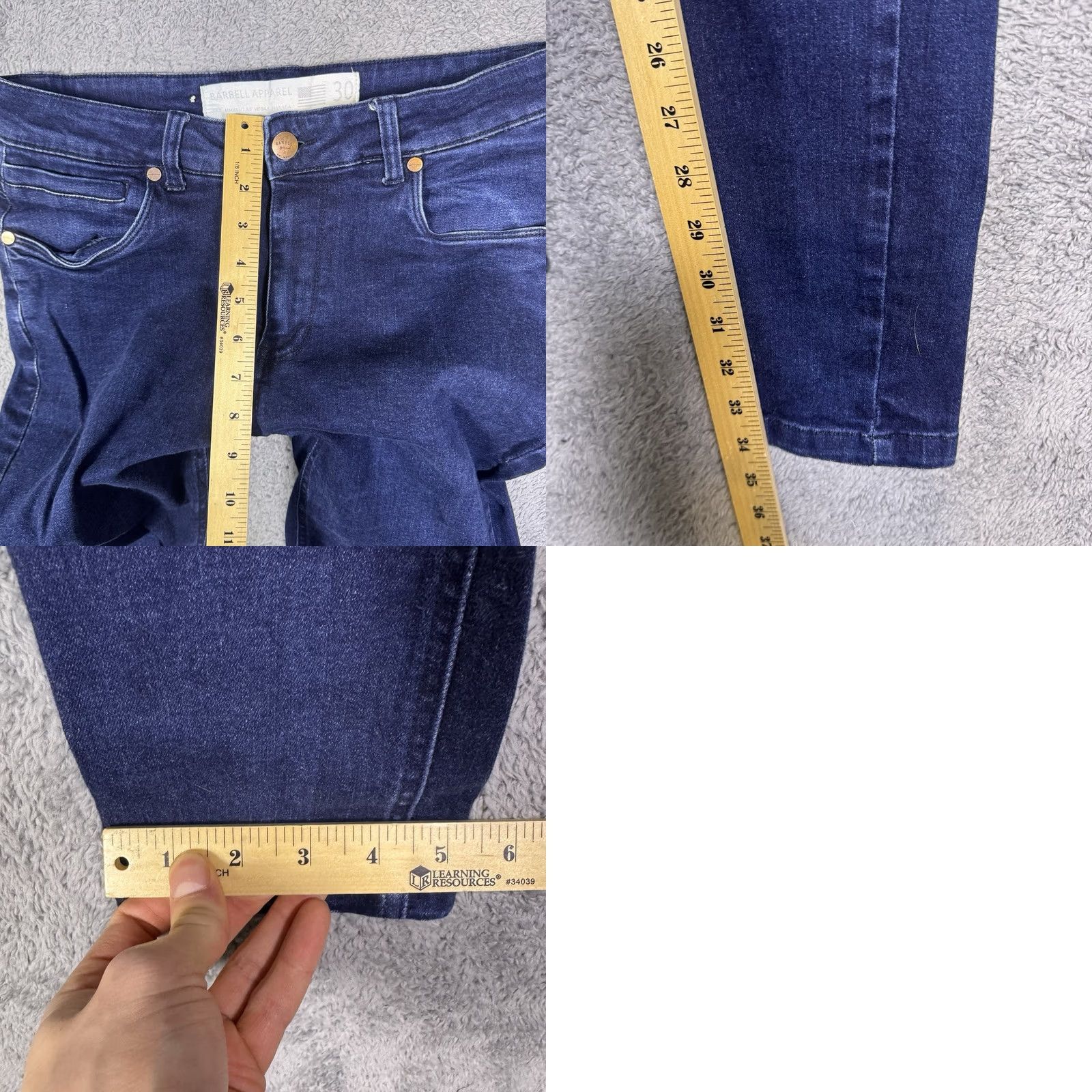 Vintage Barbell Apparel Jeans Mens 30x34 Blue Athletic Fit Stretch Denim Dark USA Made Shirt? Size US 30 / EU 46 - 9 Thumbnail