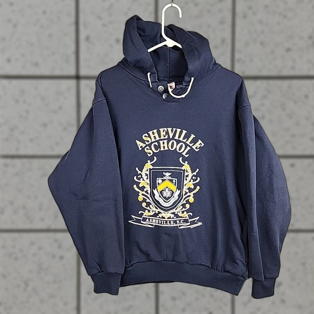 VINTAGE College House Hoodie Men's Large Gray Sweatshirt Urban