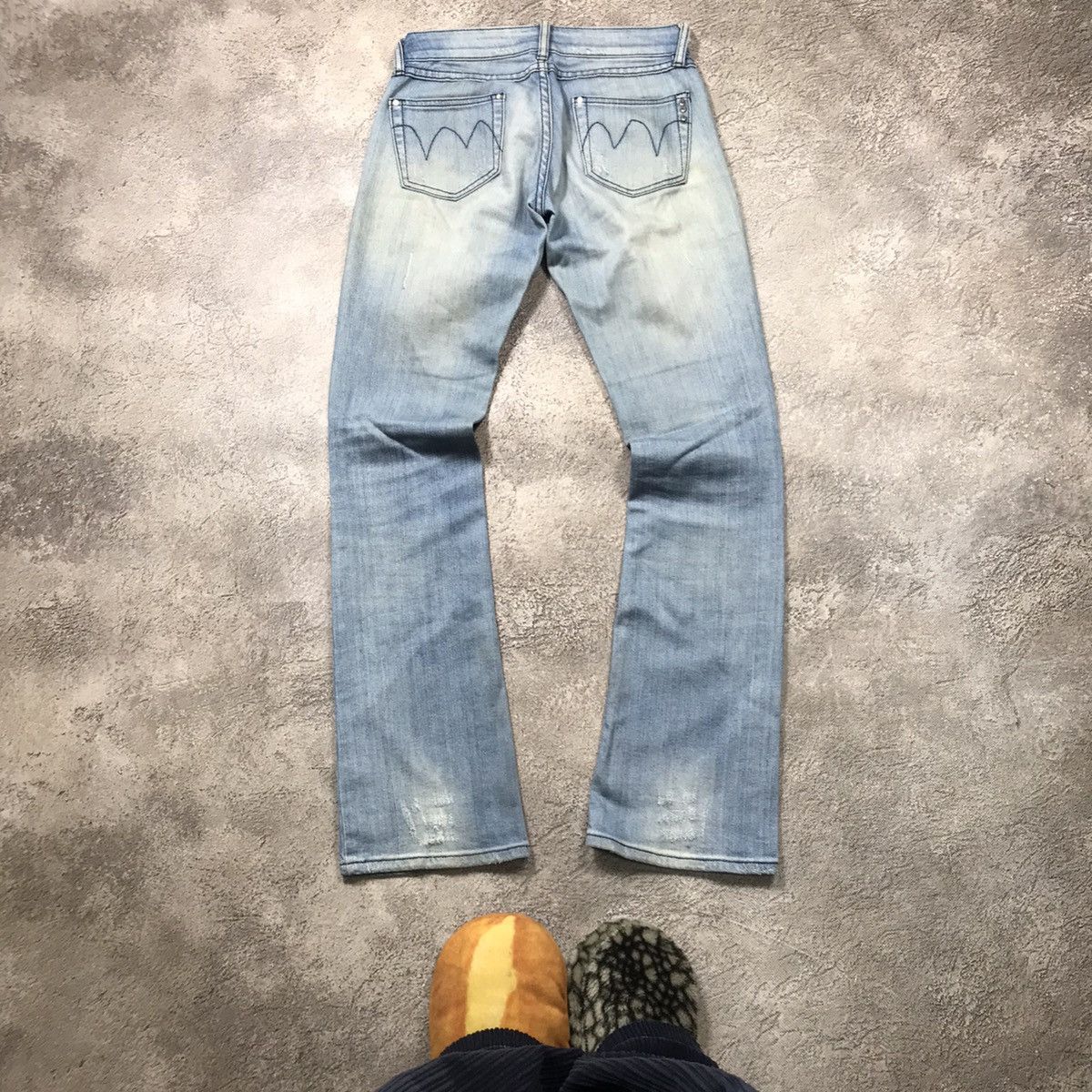 Vintage Vintage Y2K Distressed Flared Jeans Grunge Skate Tapered 27 Size 27" / US 4 / IT 40 - 3 Thumbnail