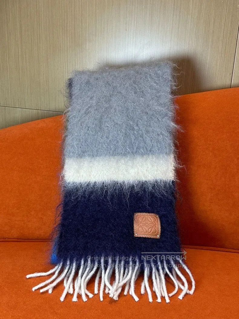 Loewe Loewe Blue White Black Scarf. Size ONE SIZE - 2 Thumbnail
