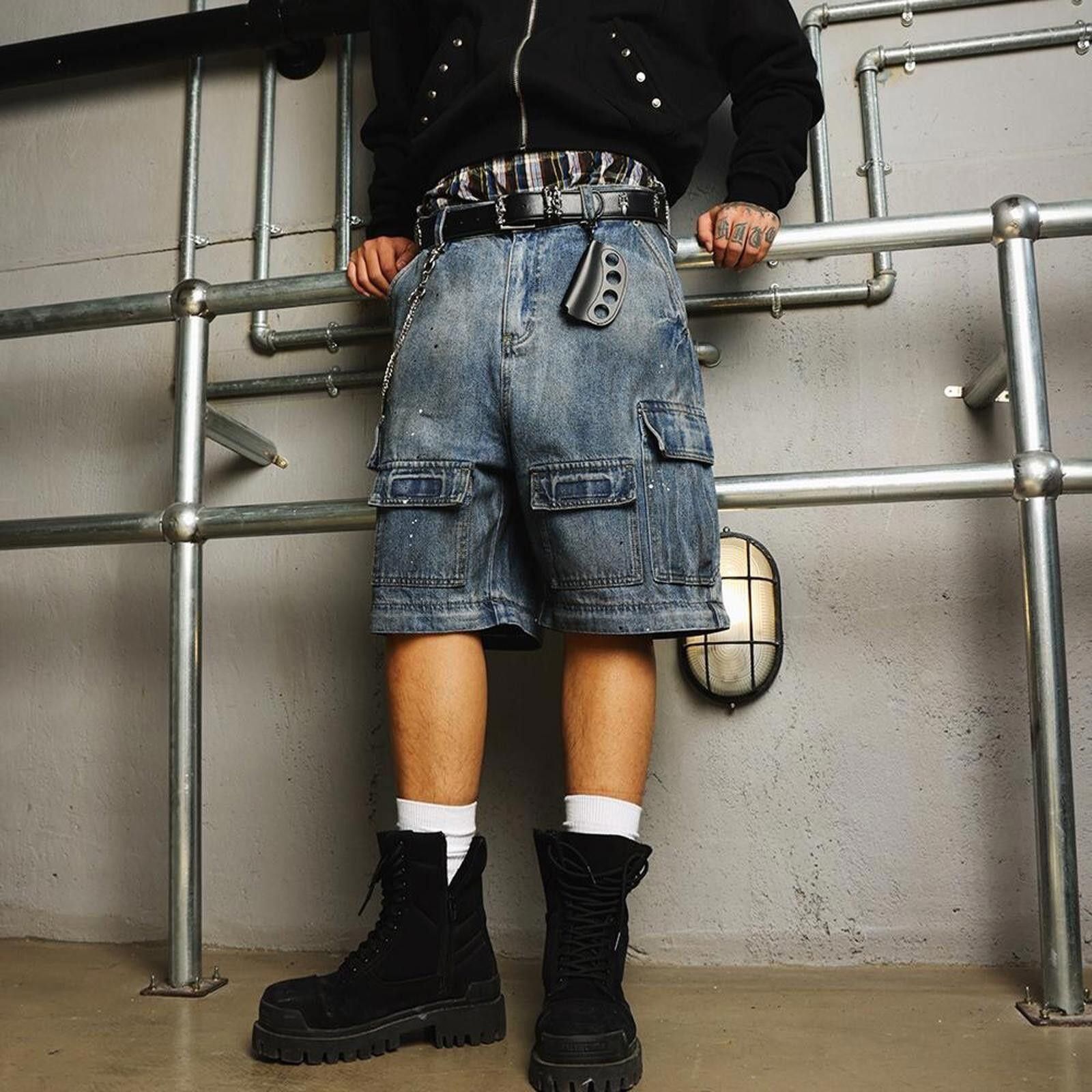 Japanese Brand Distressed Cargo Convertible Denim Jeans / Jorts Size US 28 / EU 44 - 6 Thumbnail