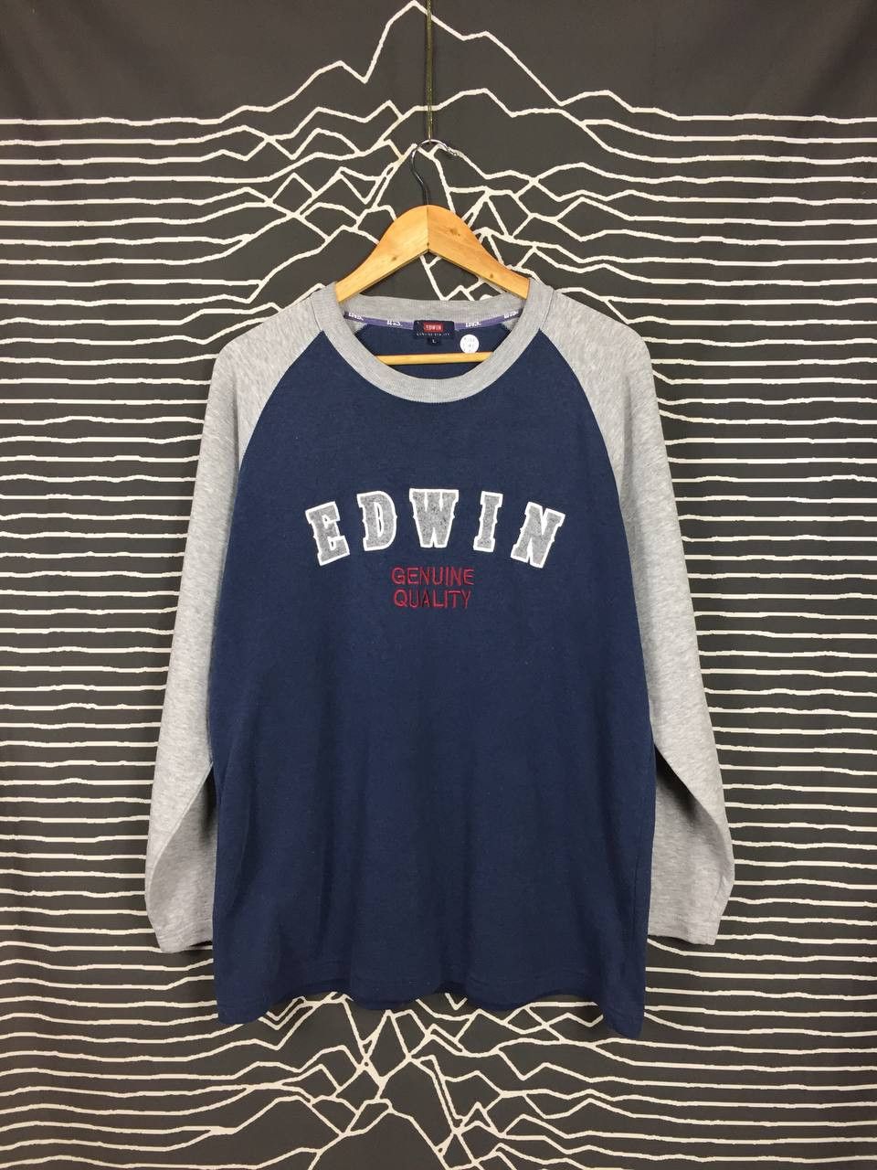 Edwin × Japanese Brand × Vintage Edwin Genuine Quality Embroidered Logo Longsleeve Tee Size US L / EU 52-54 / 3 - 1 Thumbnail