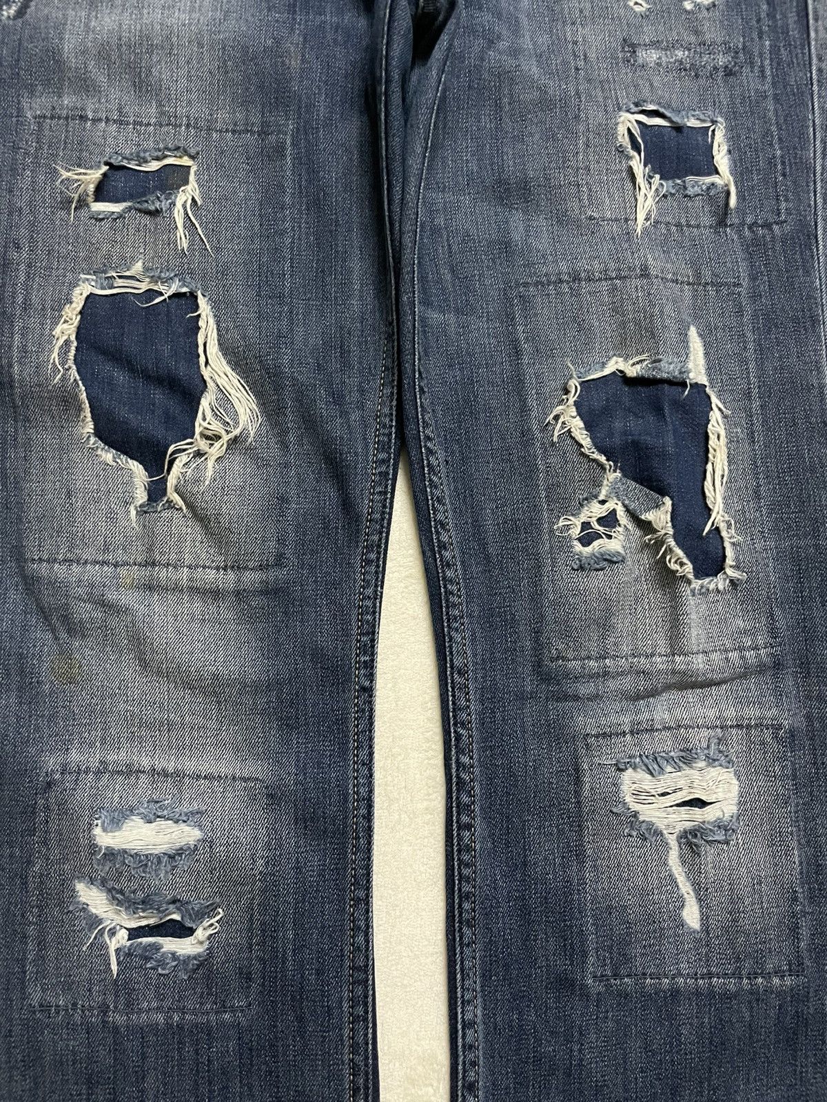 Japanese Brand Vintage Colin’s Distress Ripped Denim Jeans Size US 33 - 6 Thumbnail
