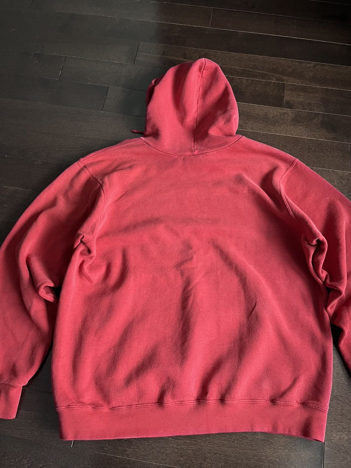 Nike Vintage Nike Center Swoosh Red Boxy Hoodie Distressed M/L Size US M / EU 48-50 / 2 - 2 Thumbnail