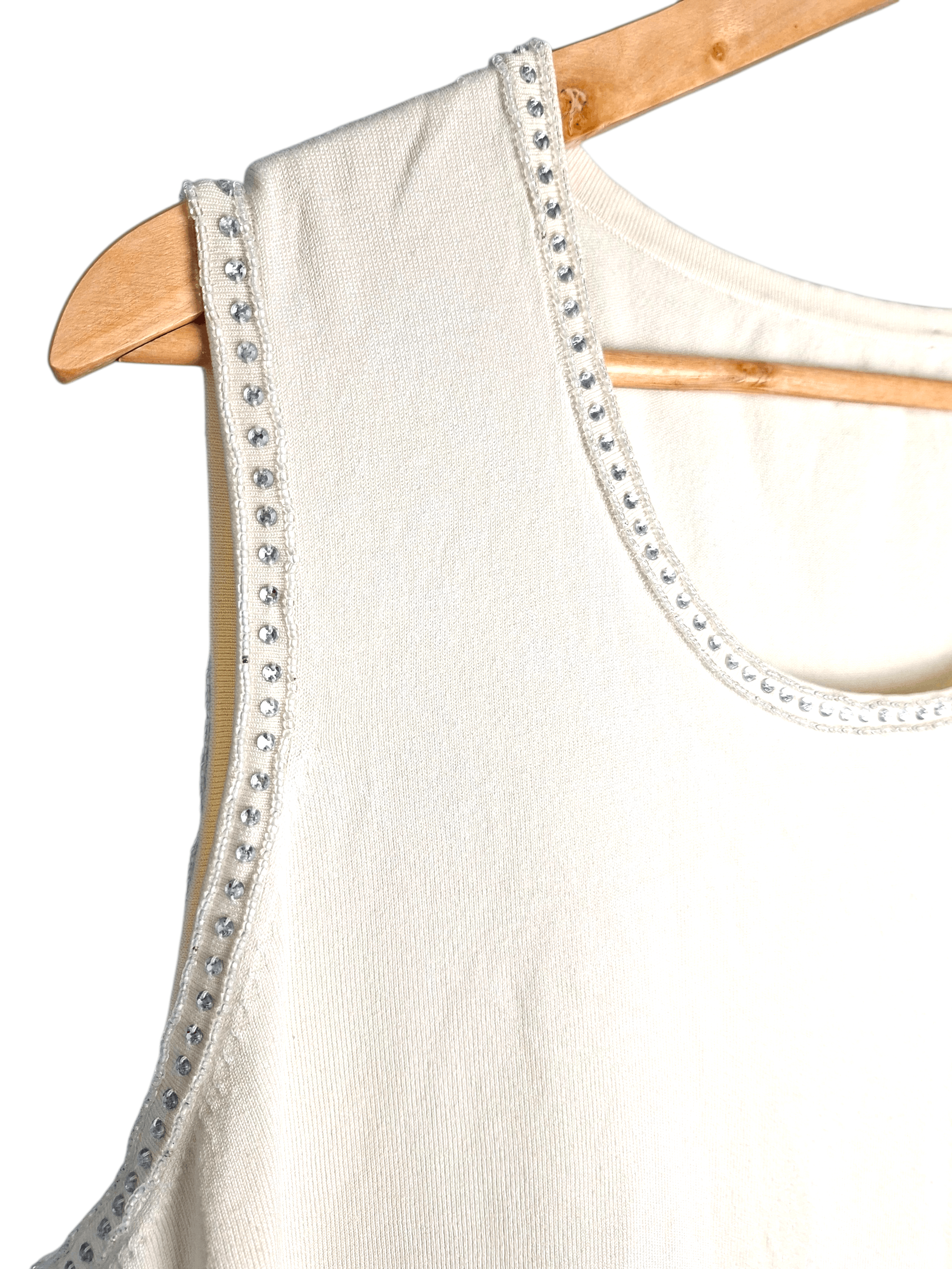 Marina Rinaldi Marina Rinaldi Silk Blend Beaded Knit Tank Top Camisole XL Size XL / US 12-14 / IT 48-50 - 3 Thumbnail