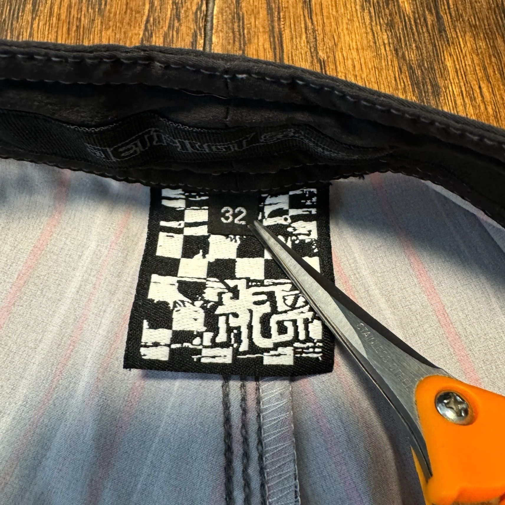 Vintage Jet Pilot Swim Trunks Board Shorts Mens 32 Black Striped Beach Surfing 10in Inseam Bamboo? No manter. Size US 32 / EU 48 - 5 Thumbnail