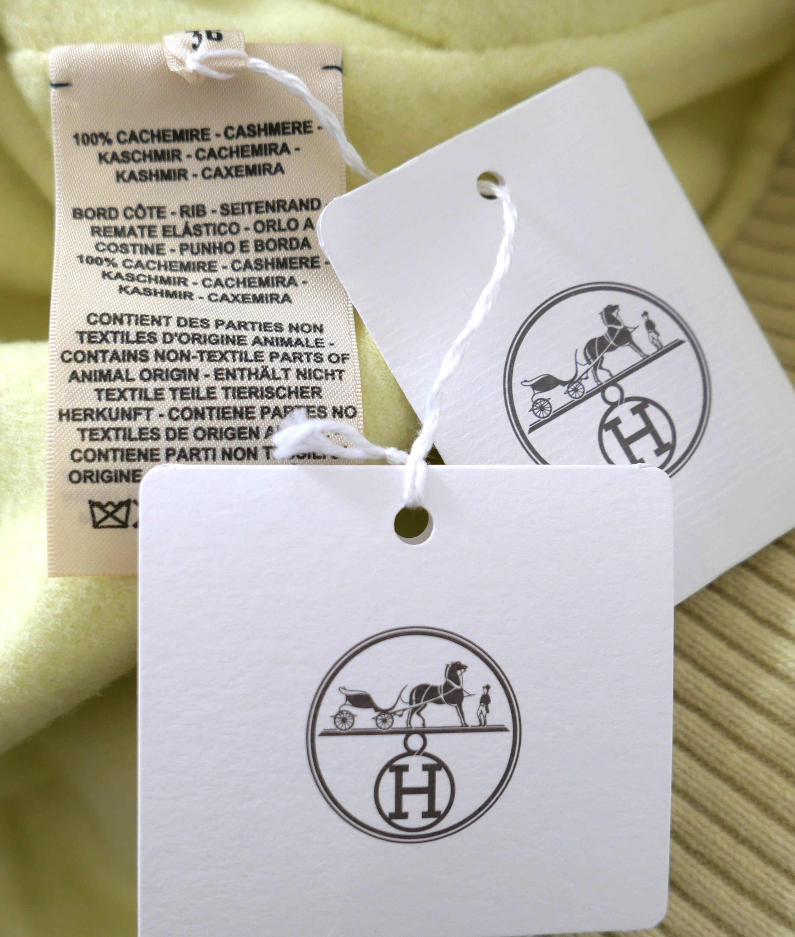 Hermes Hermes Acid Yellow Double Faced Cashmere Hooded Jacket Size XS / US 0-2 / IT 36-38 - 7 Thumbnail