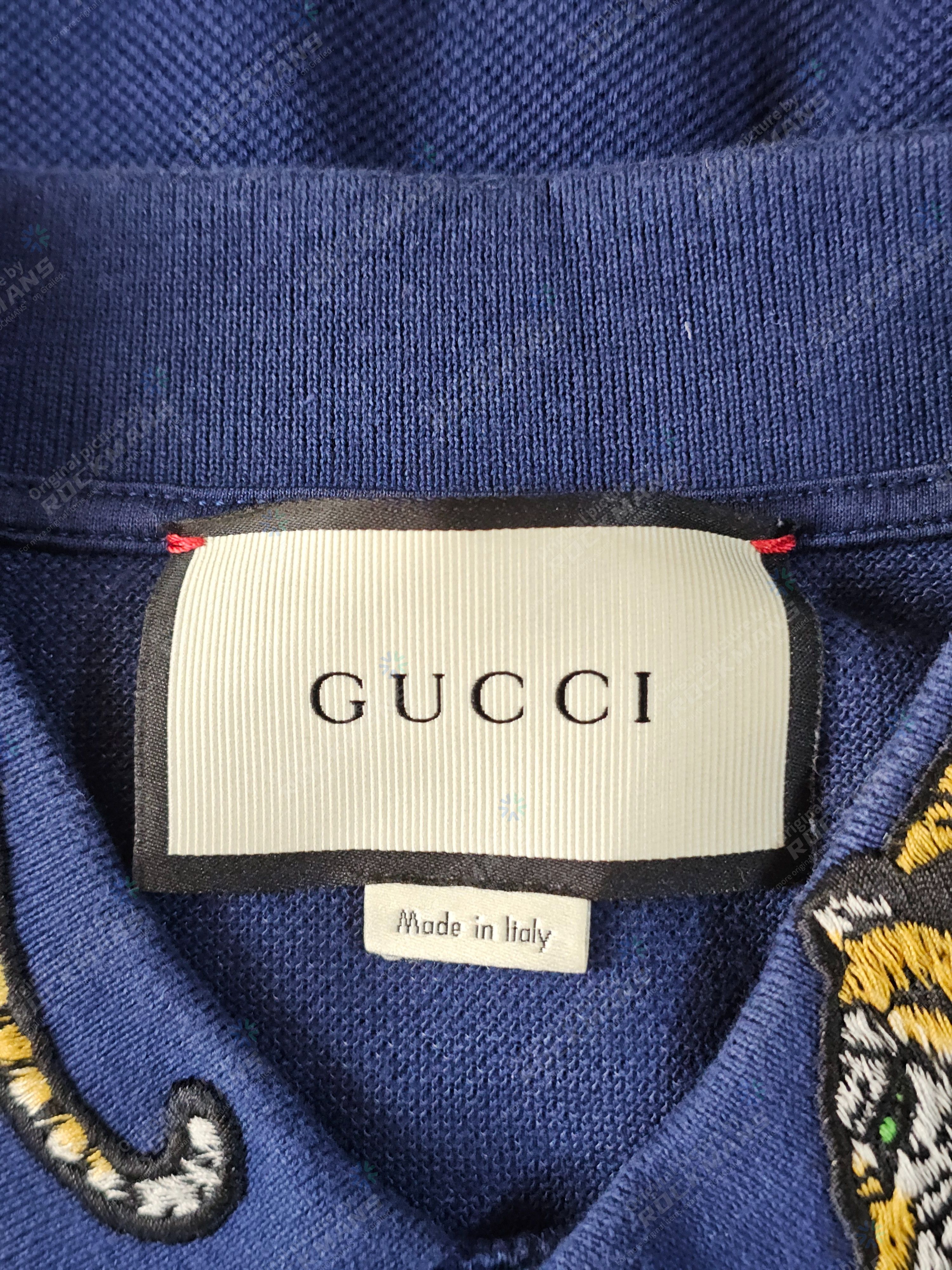 Gucci Gucci Navy Tiger Polo Size L Like M Size US L / EU 52-54 / 3 - 5 Thumbnail