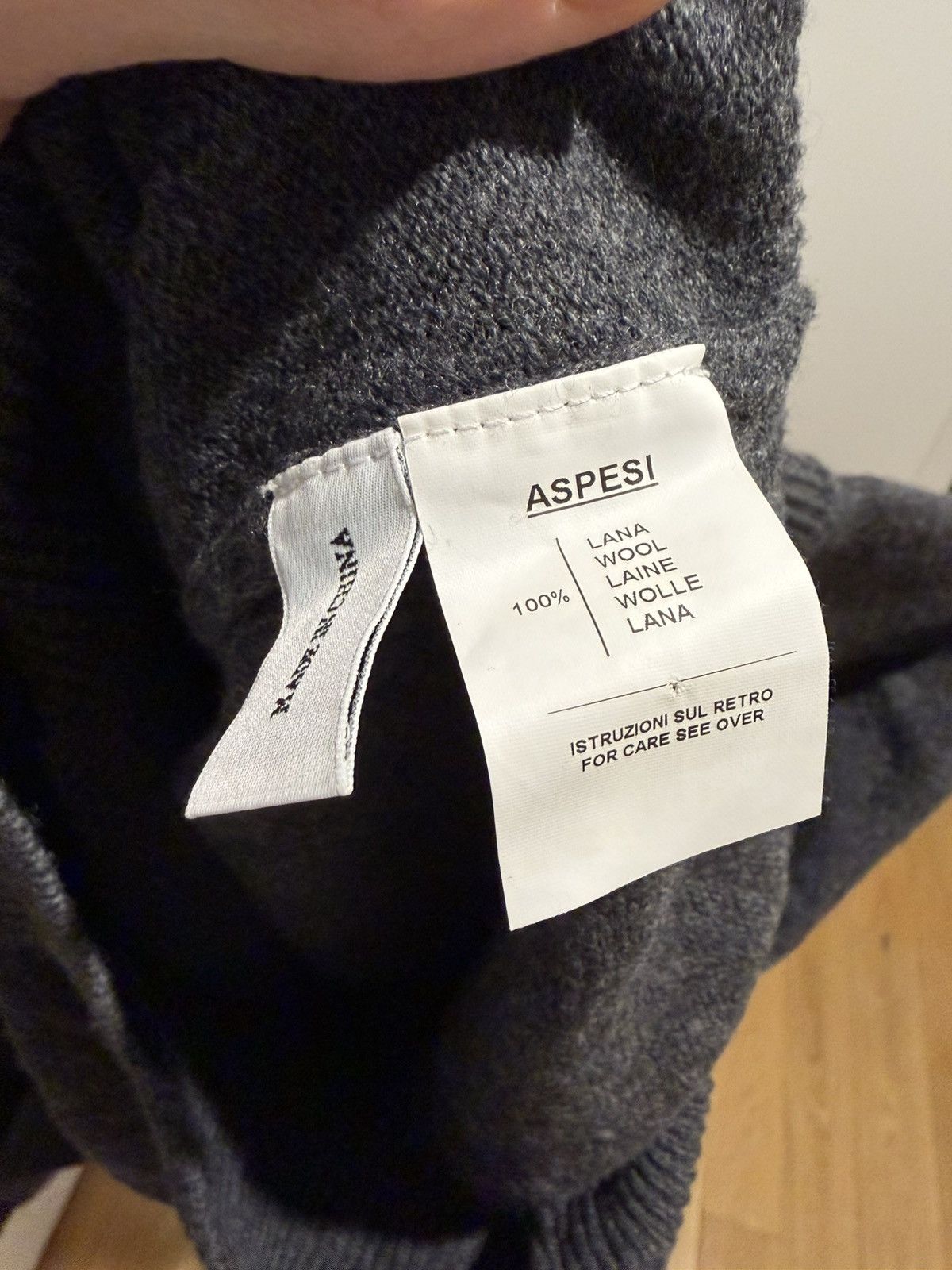 Aspesi Aspesi Grey Wool Sweater w/ Elbow Patches – 100% Wool Size US S / EU 44-46 / 1 - 4 Thumbnail