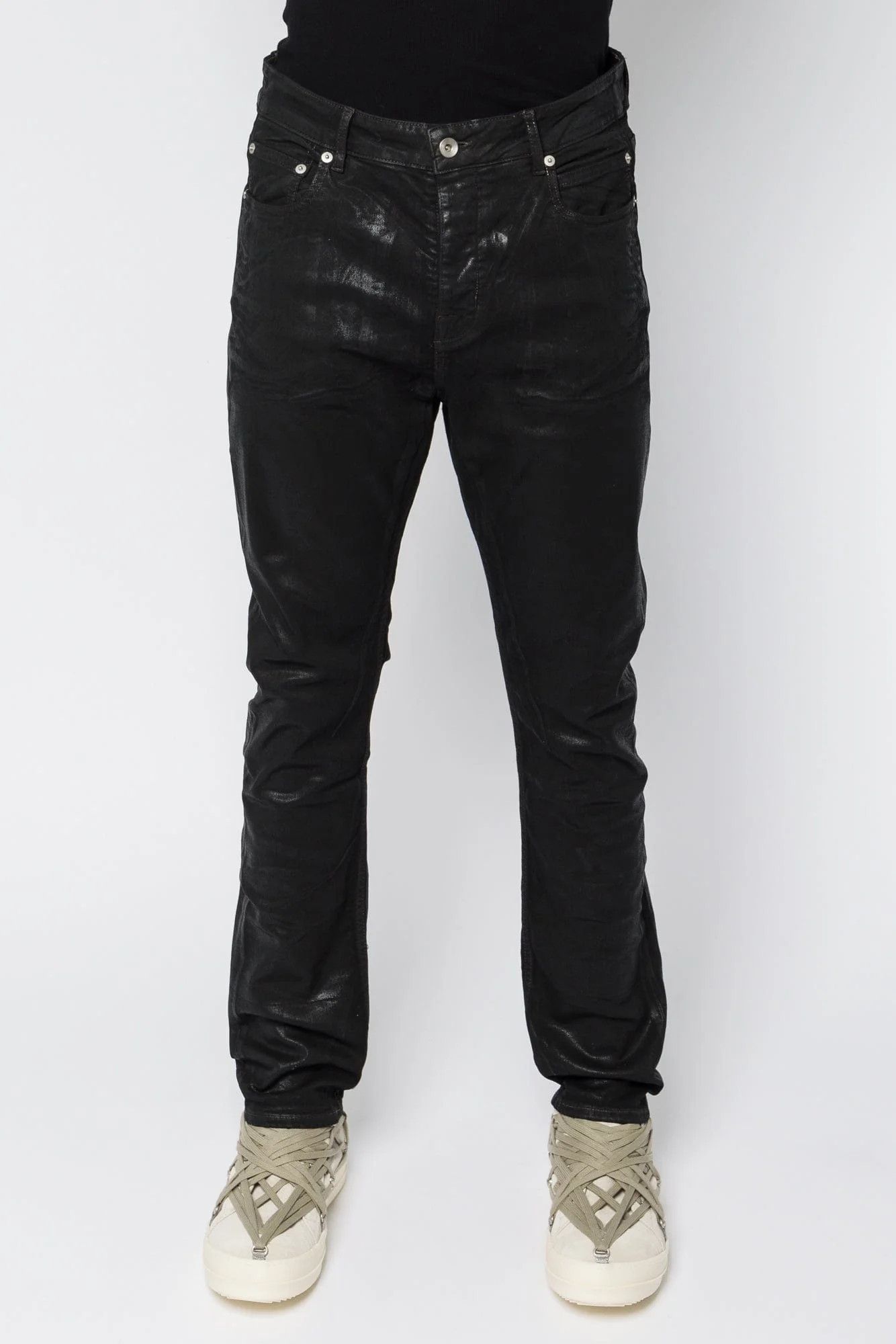 Rick Owens o1mle0426 Detroit Cut Pants in Black Size 32" / US 10 / IT 46 - 1 Thumbnail