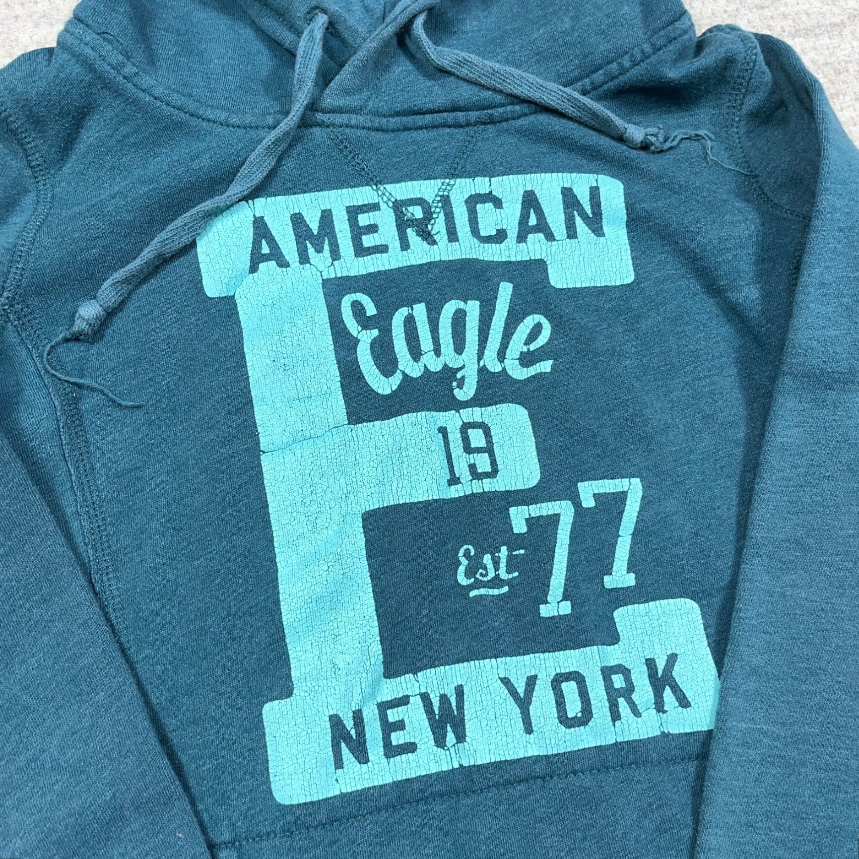 American Eagle Outfitters VINTAGE American Eagle Hoodie Women M Green Y2K AEO 2000s Spell Out Logo Pullover Hooded All Seasons Lined Pockets Modern Preppy Modern, 90s, 2000s? Size M / US 6-8 / IT 42-44 - 3 Thumbnail