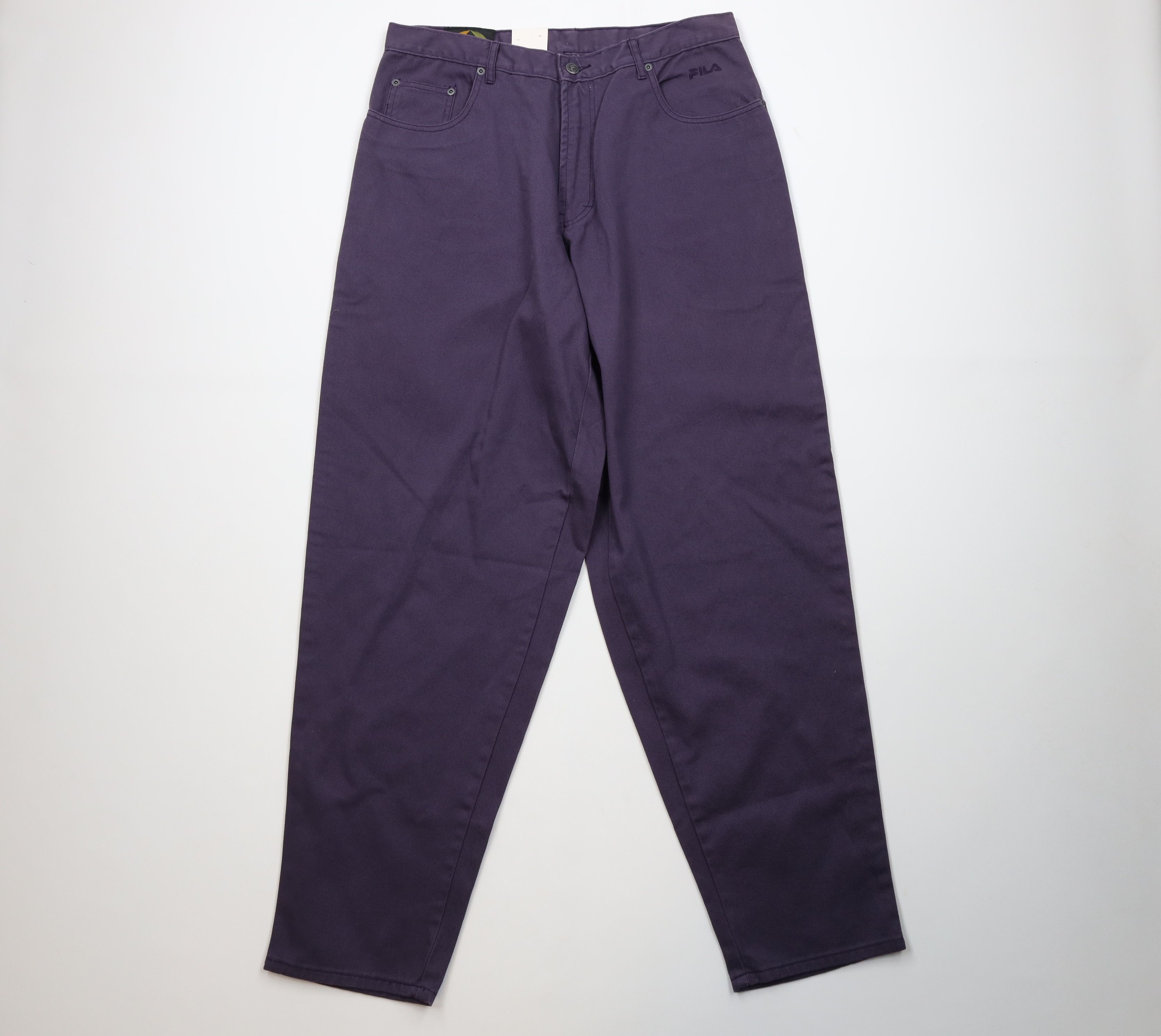 Deadstock Vintage 90s Fila Baggy Skateboard Jeans Purple