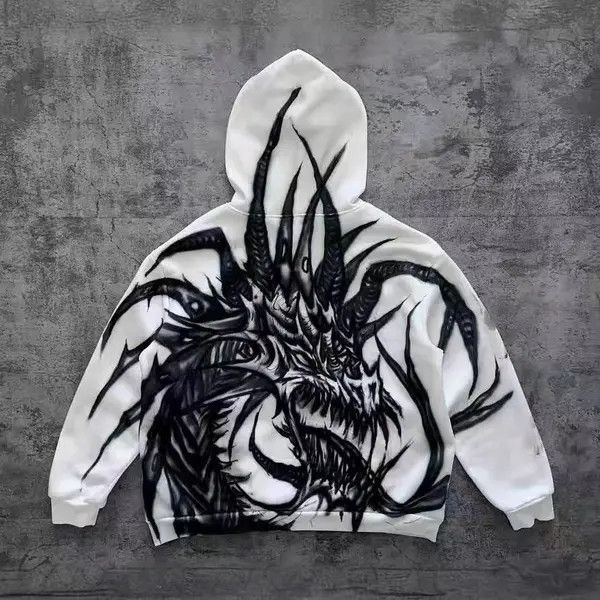 VIBE Hip Hop Street Copy Flower Loose Hooded Sweatshirt Size US M / EU 48-50 / 2 - 6 Thumbnail