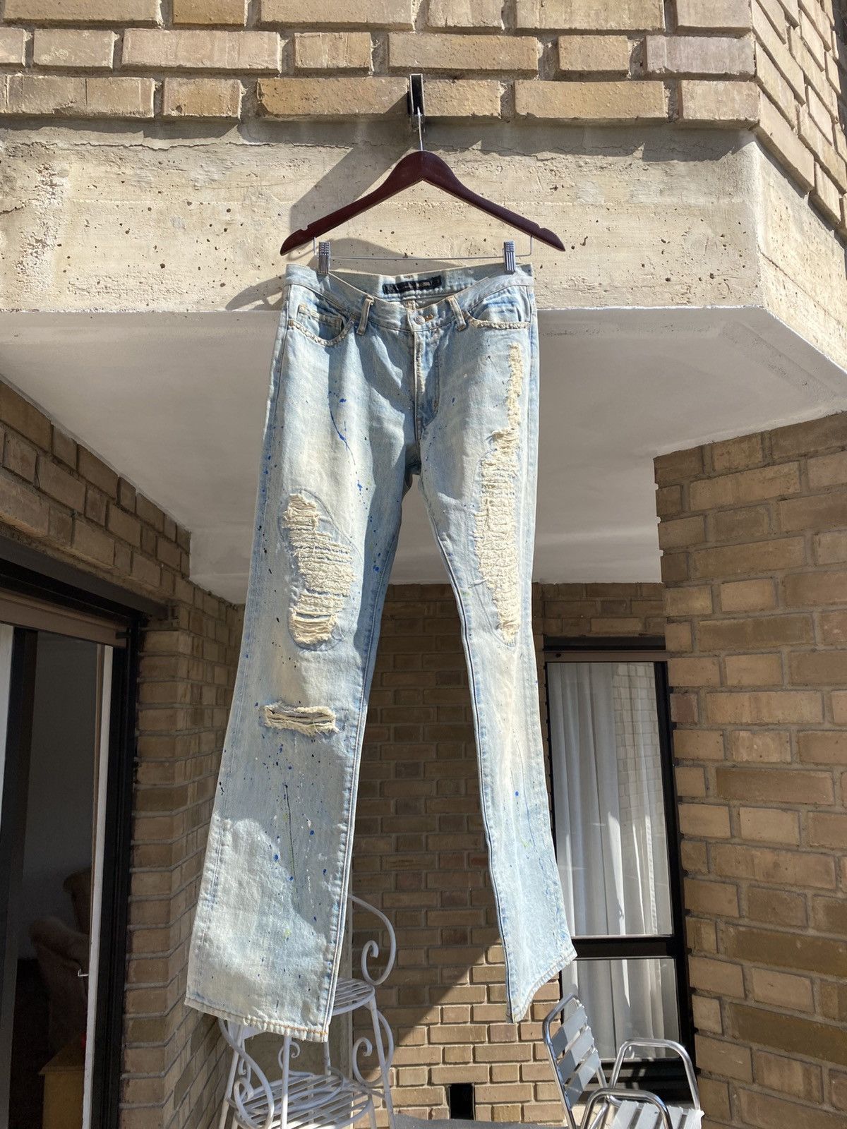 Schlussel Schlussel distressed arts and crafts straight painter denim Size US 30 / EU 46 - 1 Thumbnail