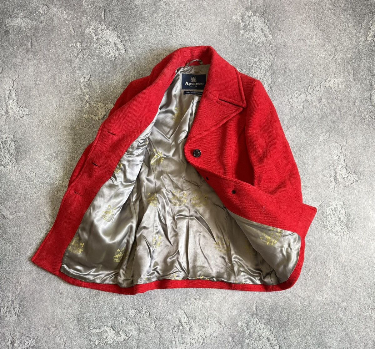 Aquascutum × Designer Aquascutum 14UK Red button up pea coat wool jacket duffle Size L / US 10 / IT 46 - 10 Thumbnail