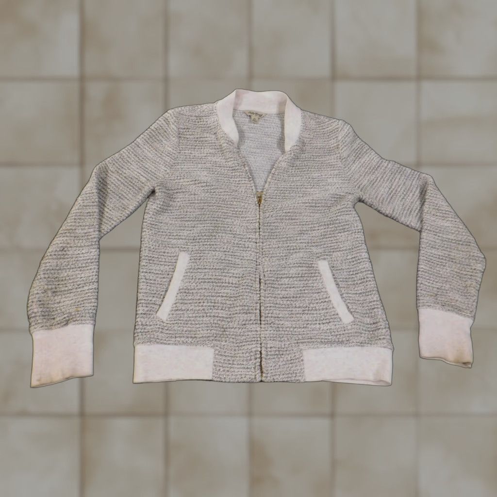 Lucky Brand Lucky Brand Jacket Womens XS Beige Zip Stretch Geometric Knit Bomber Size XS / US 0-2 / IT 36-38 - 1 Thumbnail