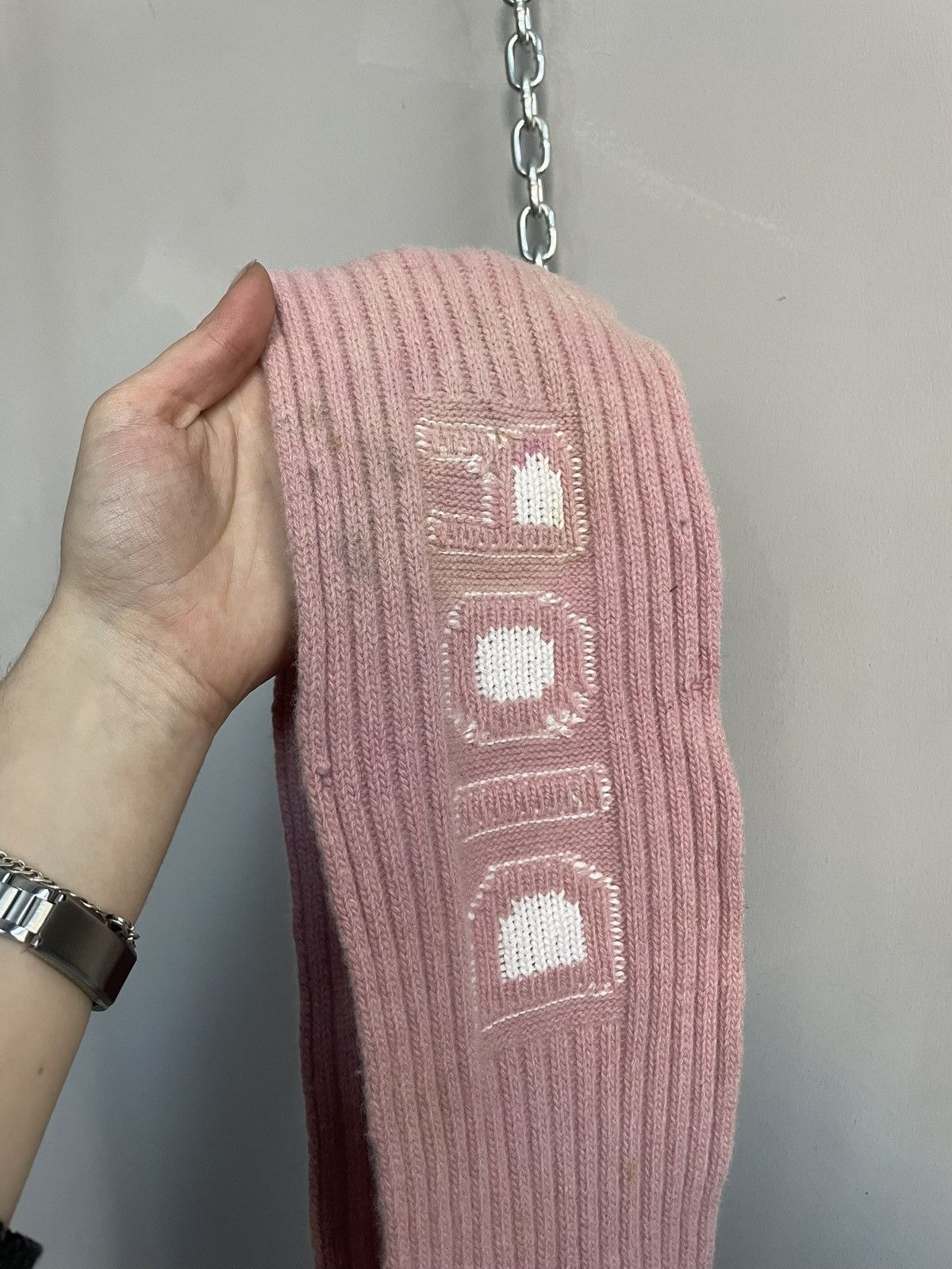 Dior Pink Dior Scarf Bigo Logo Monogram Cashmere 138cm Size ONE SIZE - 4 Thumbnail