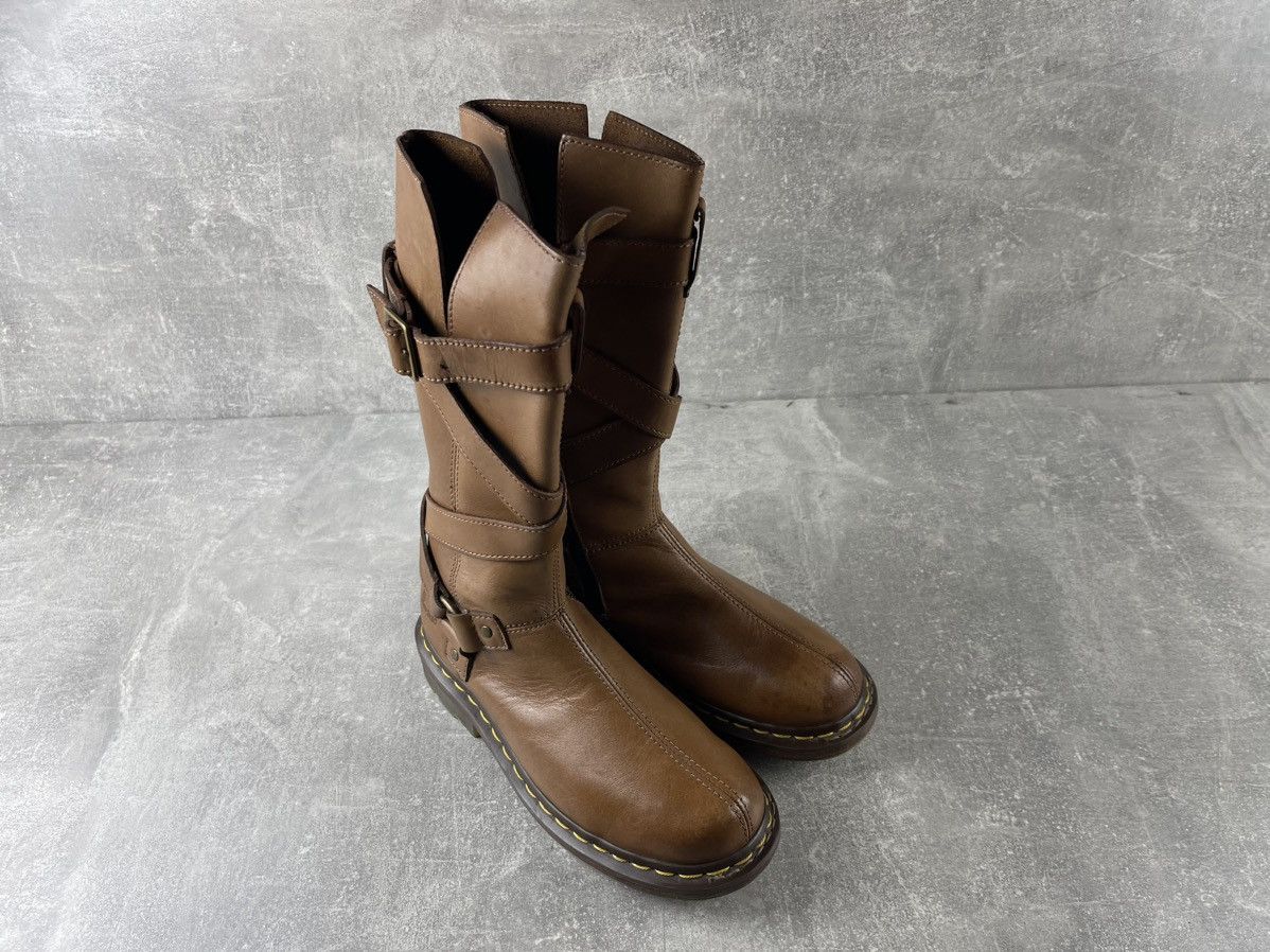 Dr. Martens Dr Martens Brown Leather Tall Buckle Strap Biker Boots Brown Size US 8 / IT 38 - 3 Thumbnail