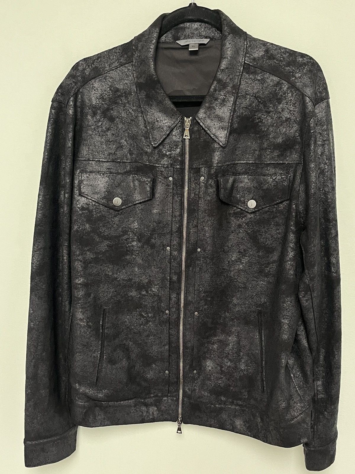 John Varvatos Foil Printed Trucker Jacket. Size XL Size US XL / EU 56 / 4 - 6 Thumbnail