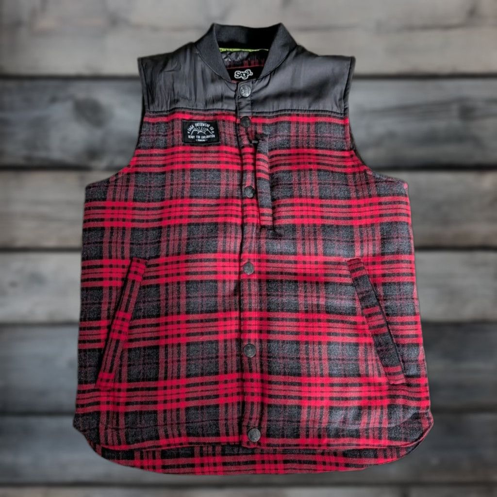 Vintage Saga Outerwear Saga-tek Insulated Vest Ski Snow Red Quilted Plaid Size Small EUC Size US S / EU 44-46 / 1 - 1 Thumbnail